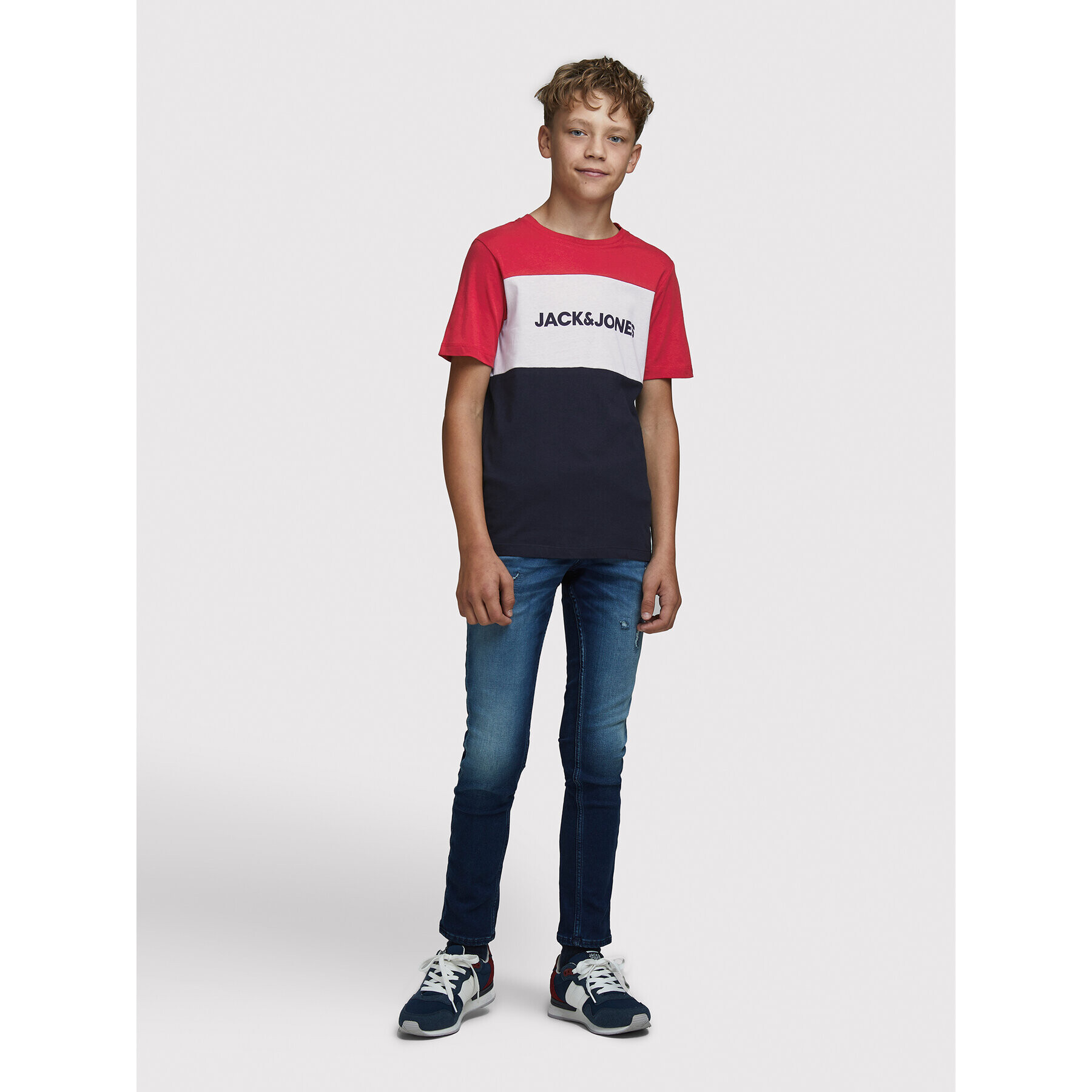 Jack&Jones Junior Тишърт Logo Blocking 12174282 Цветен Regular Fit - Pepit.bg