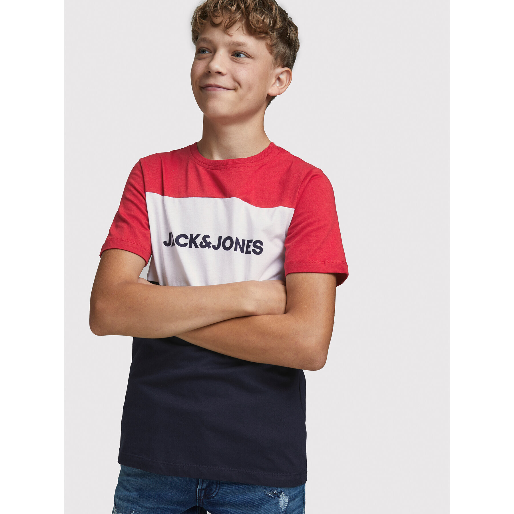 Jack&Jones Junior Тишърт Logo Blocking 12174282 Цветен Regular Fit - Pepit.bg