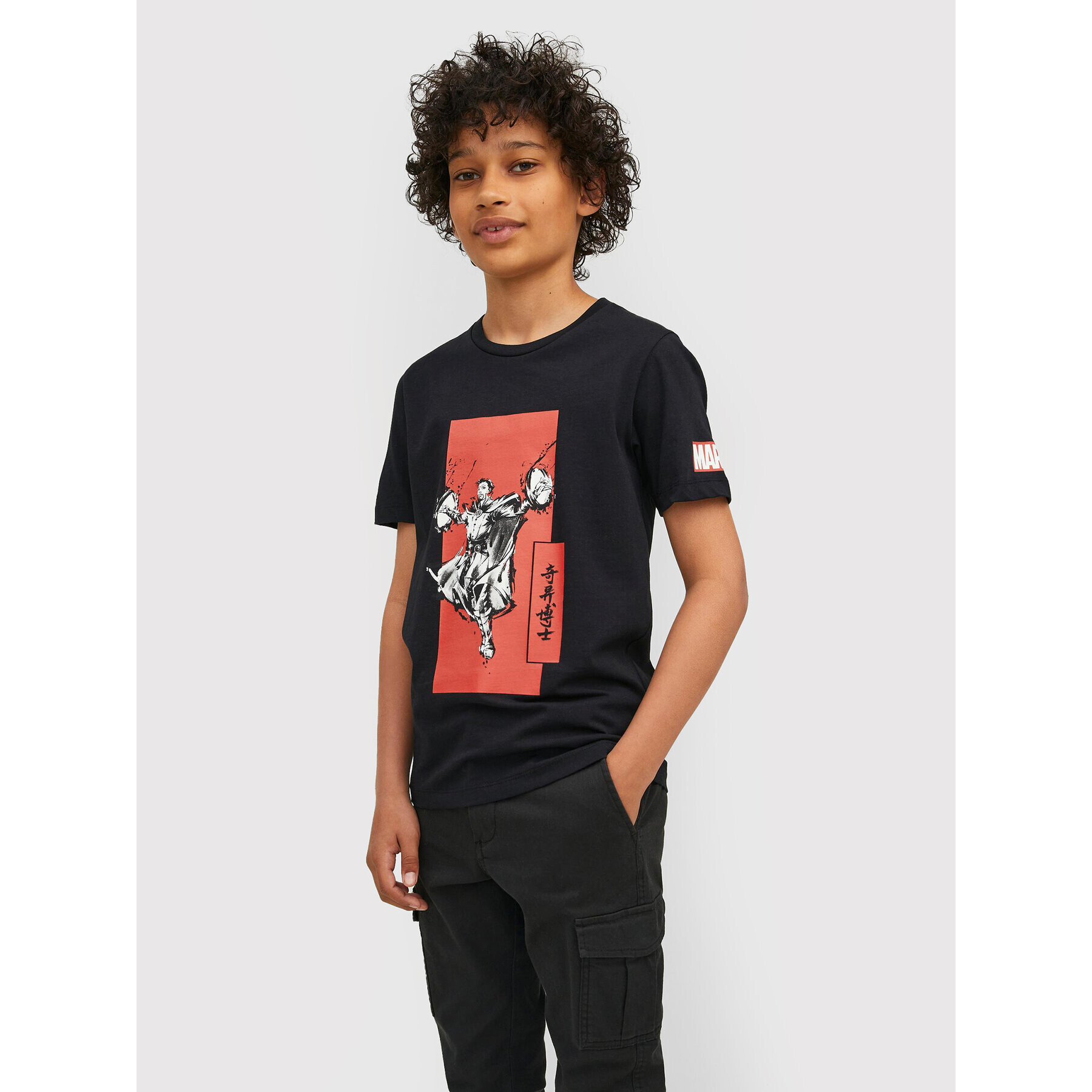 Jack&Jones Junior Тишърт MARVEL Crew 12217797 Черен Regular Fit - Pepit.bg