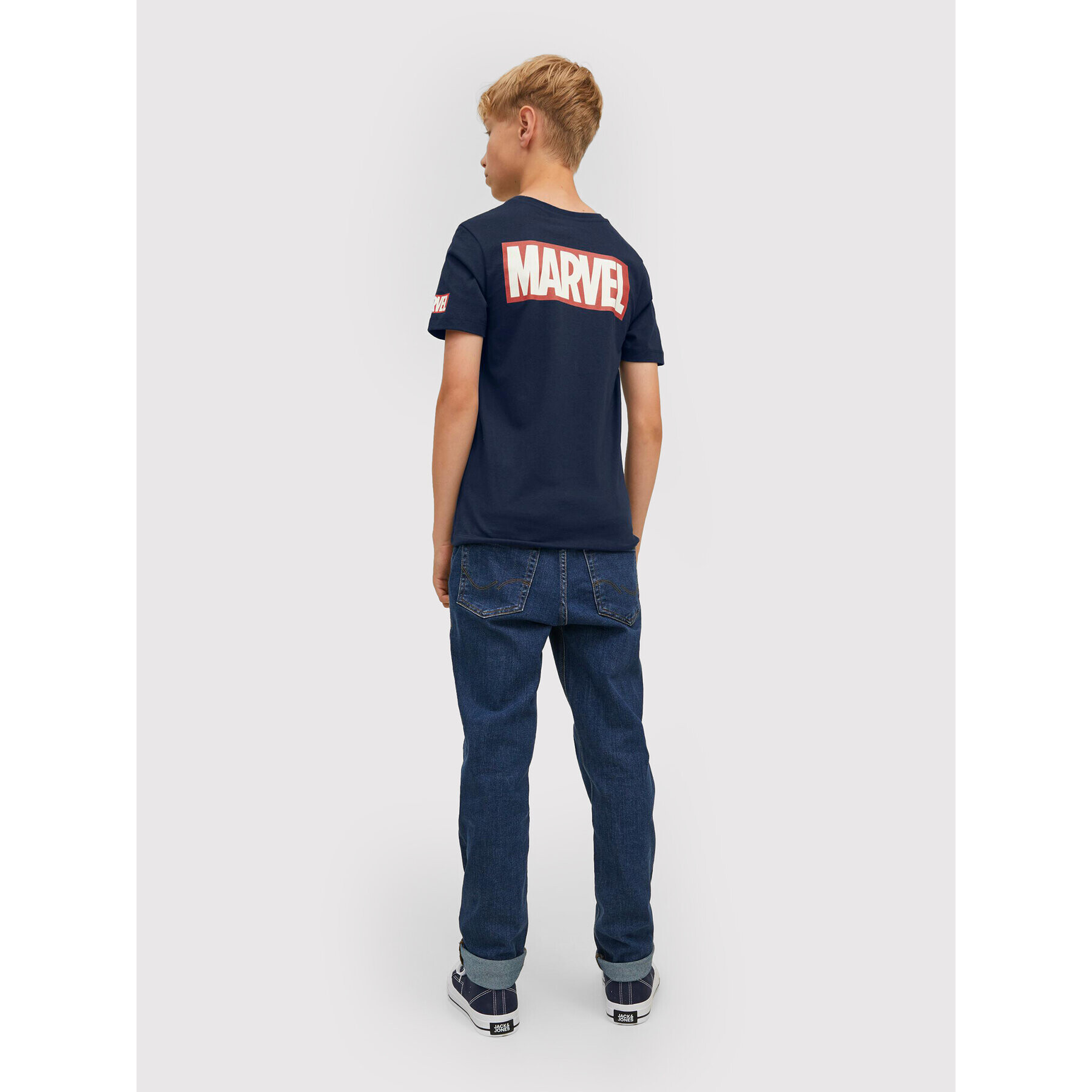 Jack&Jones Junior Тишърт MARVEL Crew 12217797 Тъмносин Regular Fit - Pepit.bg