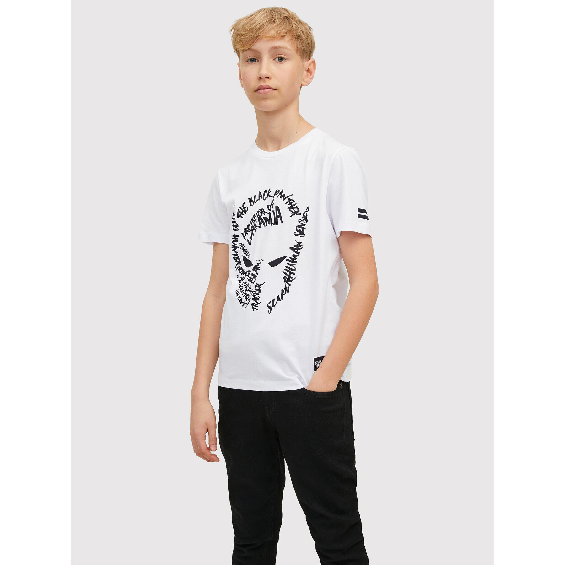 Jack&Jones Junior Тишърт MARVEL Kanda 12217772 Бял Regular Fit - Pepit.bg