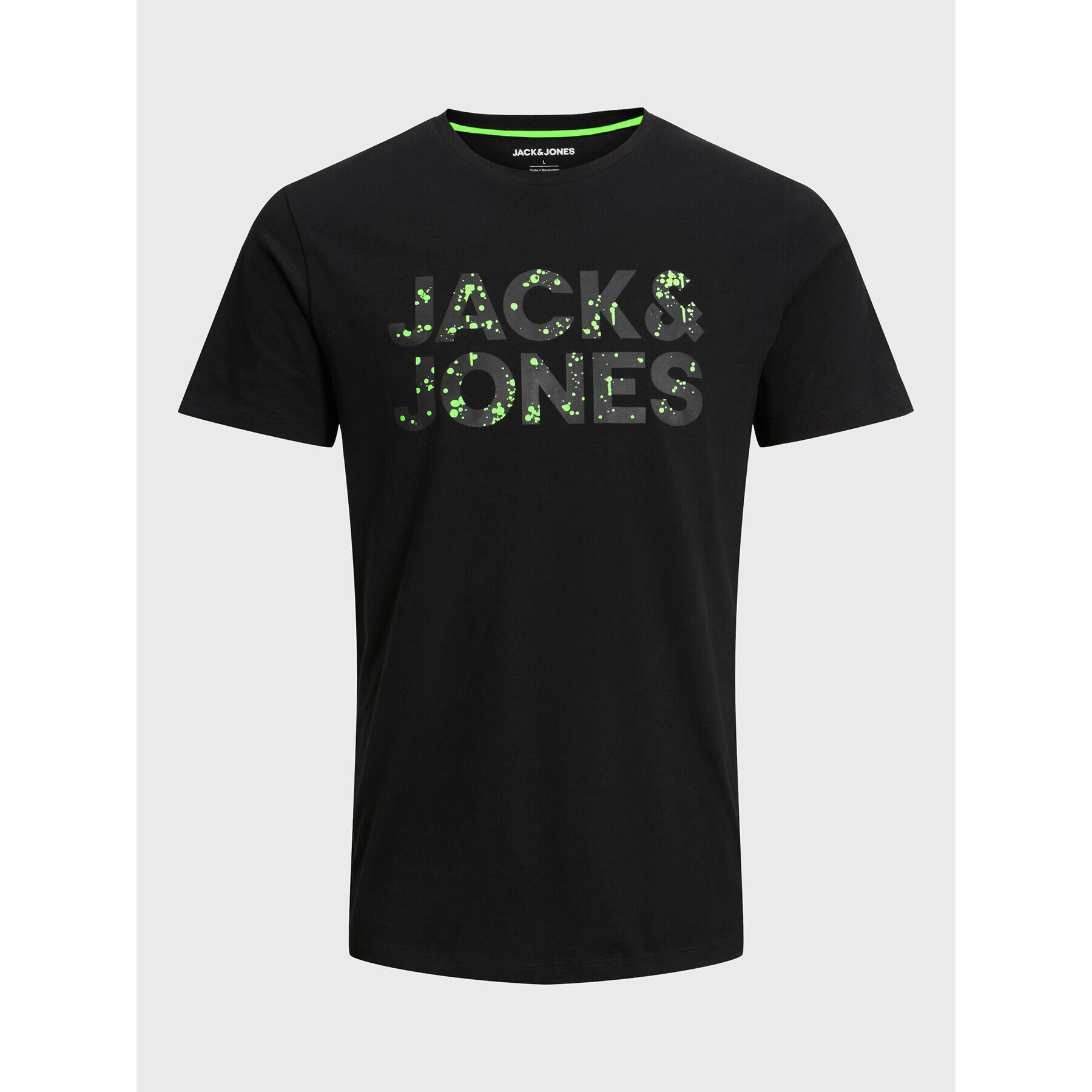 Jack&Jones Junior Тишърт Neon 12224104 Черен Regular Fit - Pepit.bg