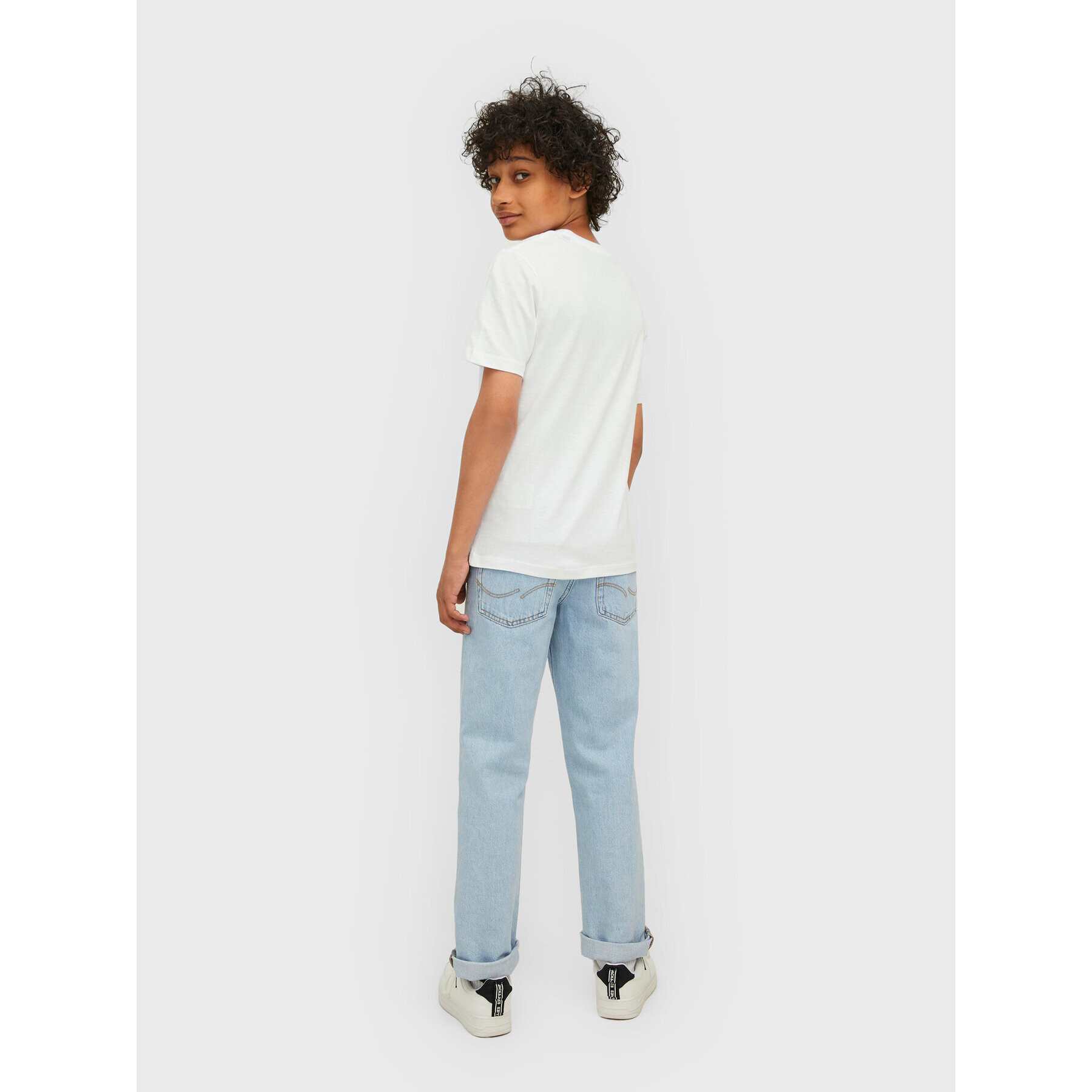 Jack&Jones Junior Тишърт Ron 12213273 Бял Regular Fit - Pepit.bg