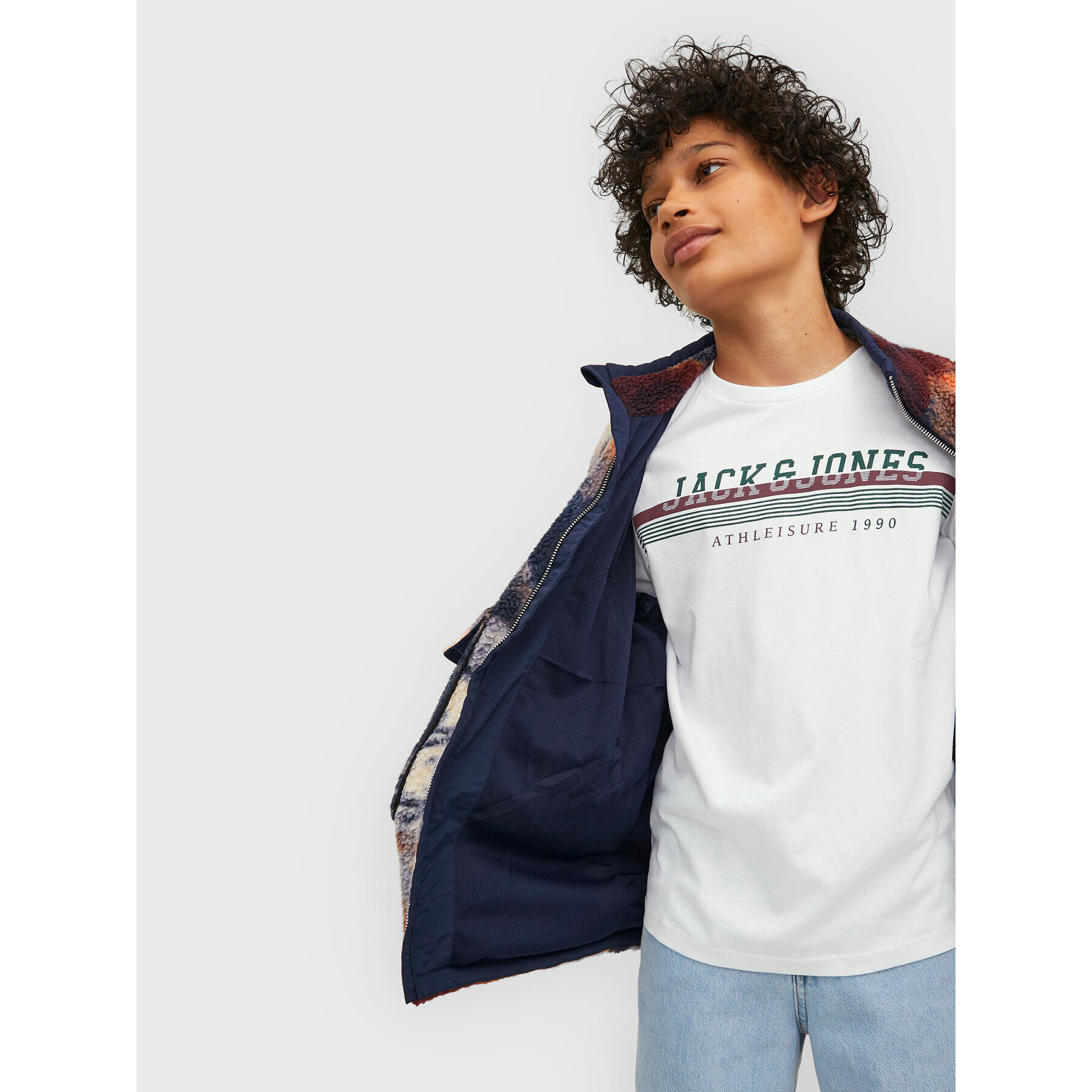 Jack&Jones Junior Тишърт Ron 12213273 Бял Regular Fit - Pepit.bg