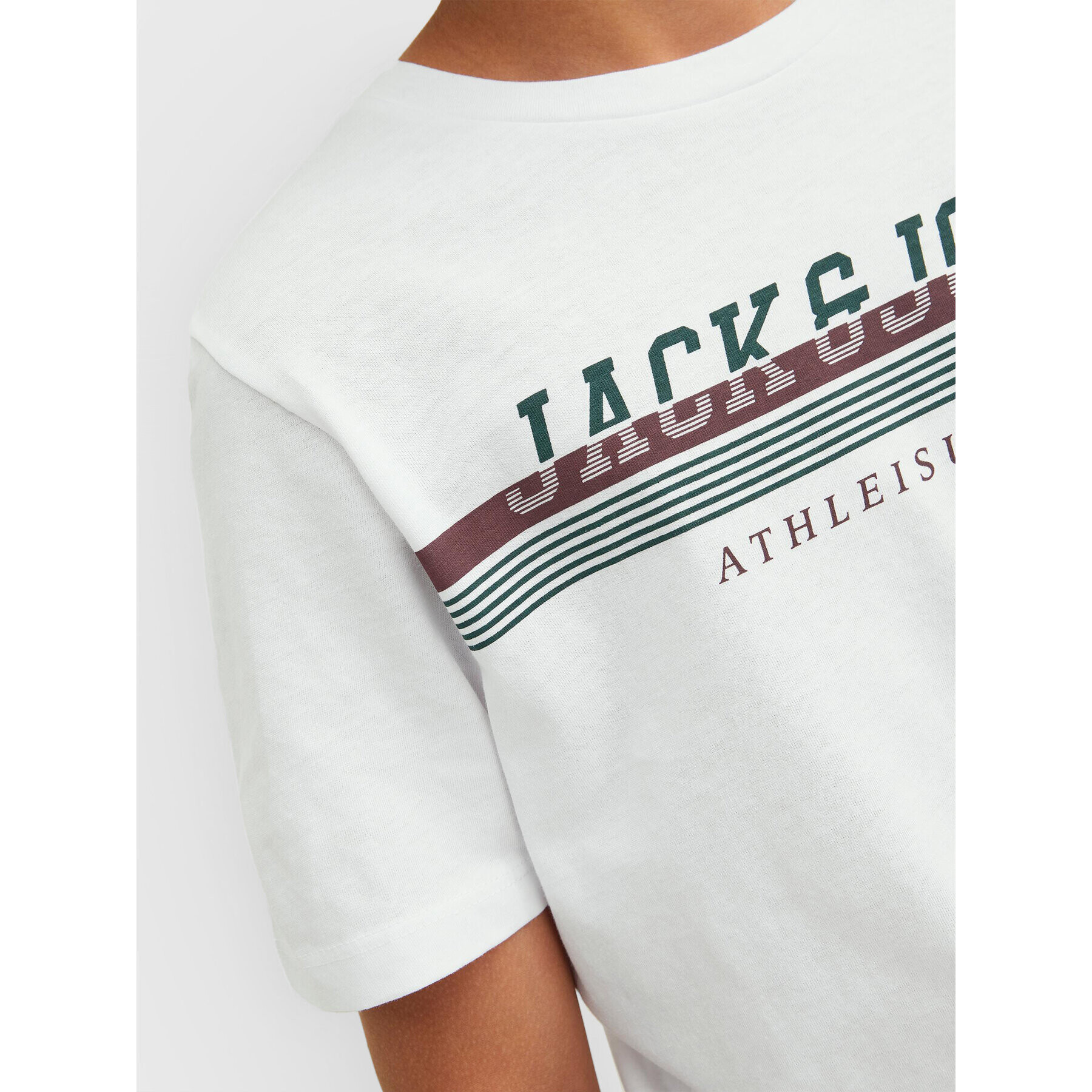 Jack&Jones Junior Тишърт Ron 12213273 Бял Regular Fit - Pepit.bg