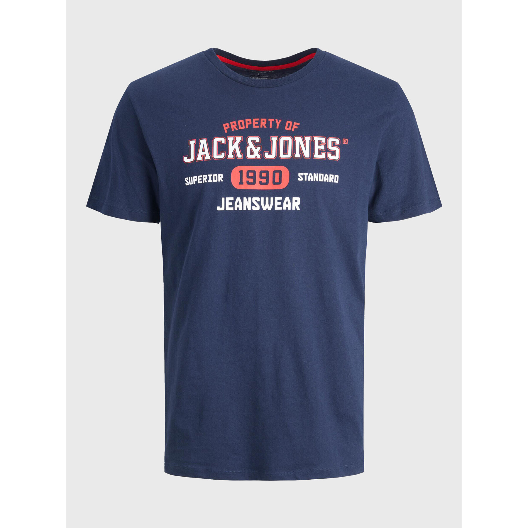 Jack&Jones Junior Тишърт Stamp 12213314 Тъмносин Regular Fit - Pepit.bg