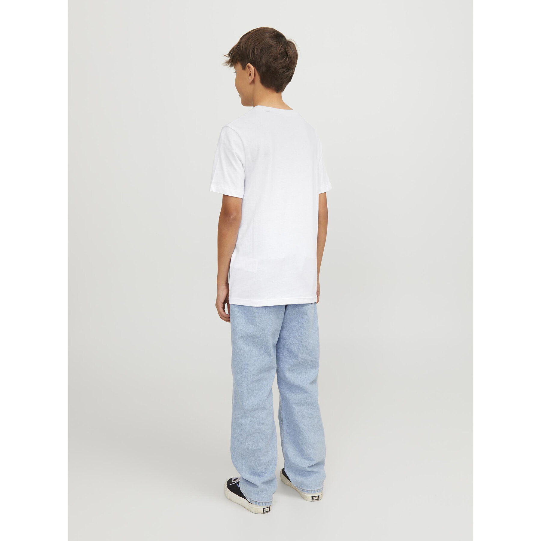 Jack&Jones Junior Тишърт Steel 12249633 Бял Standard Fit - Pepit.bg