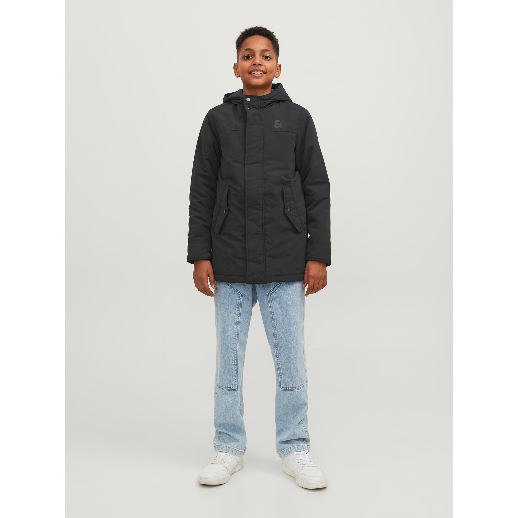 Jack&Jones Junior Зимно яке 12236588 Черен Regular Fit - Pepit.bg