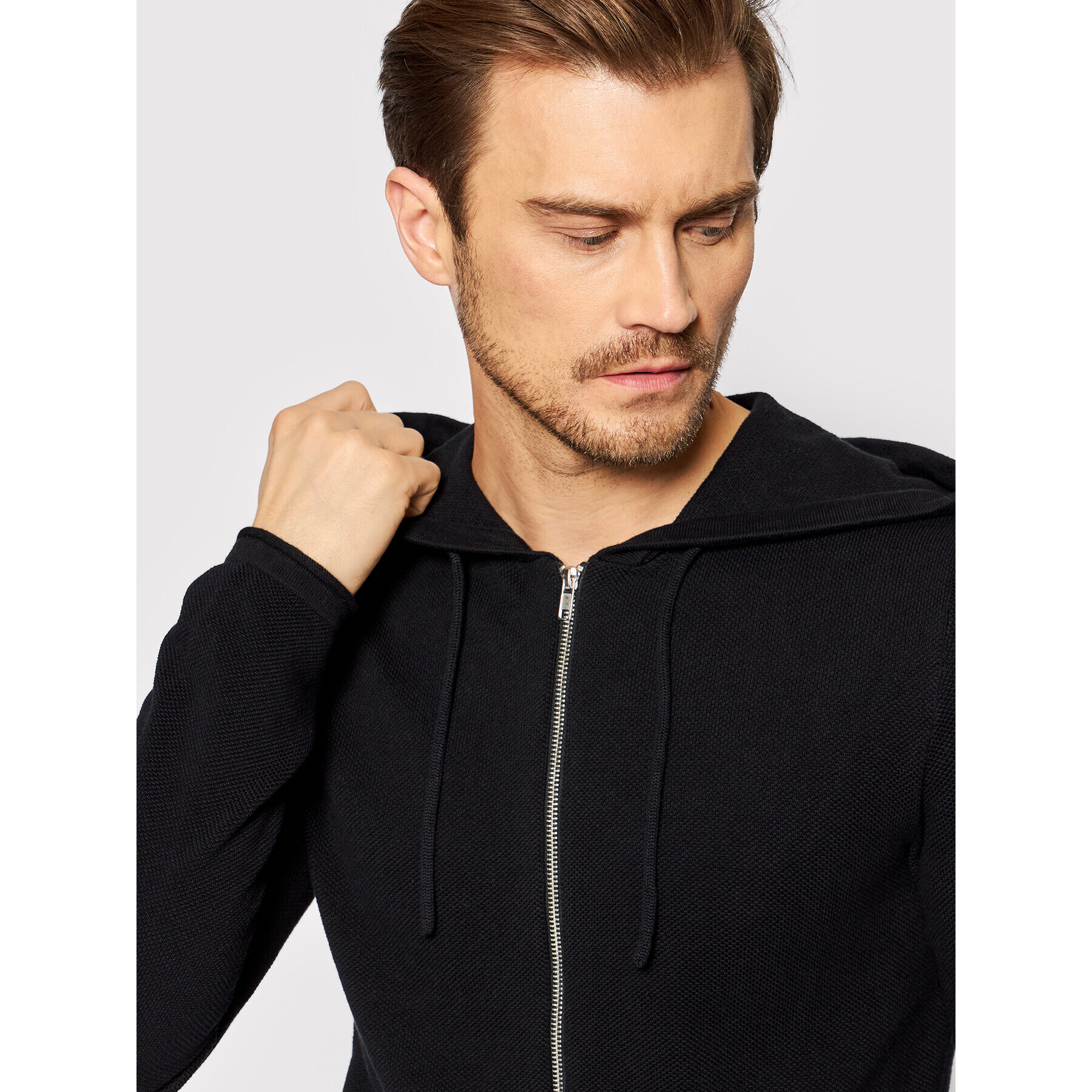 Jack&Jones Кардиган Hill 12190154 Черен Regular Fit - Pepit.bg