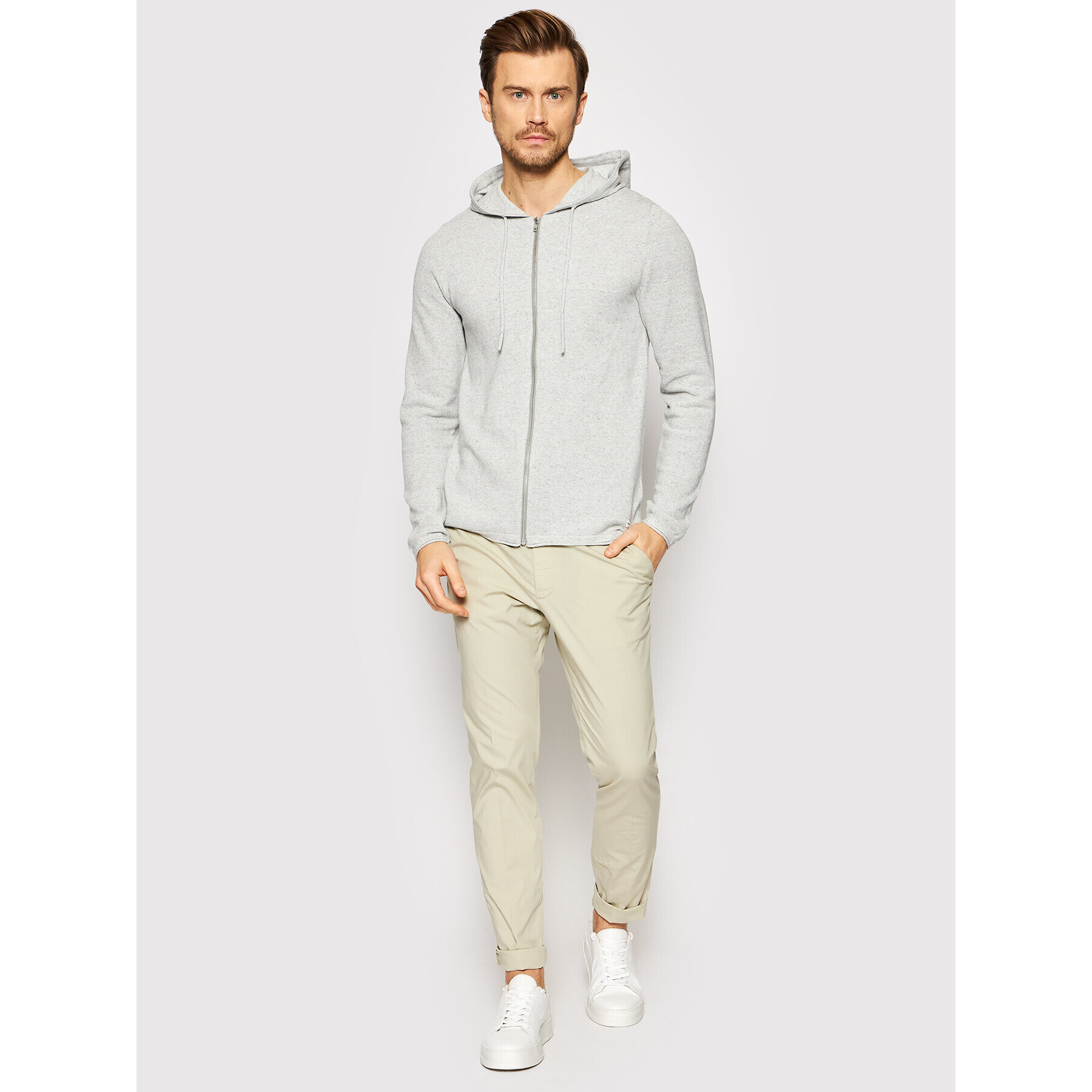 Jack&Jones Кардиган Hill 12190154 Сив Regular Fit - Pepit.bg