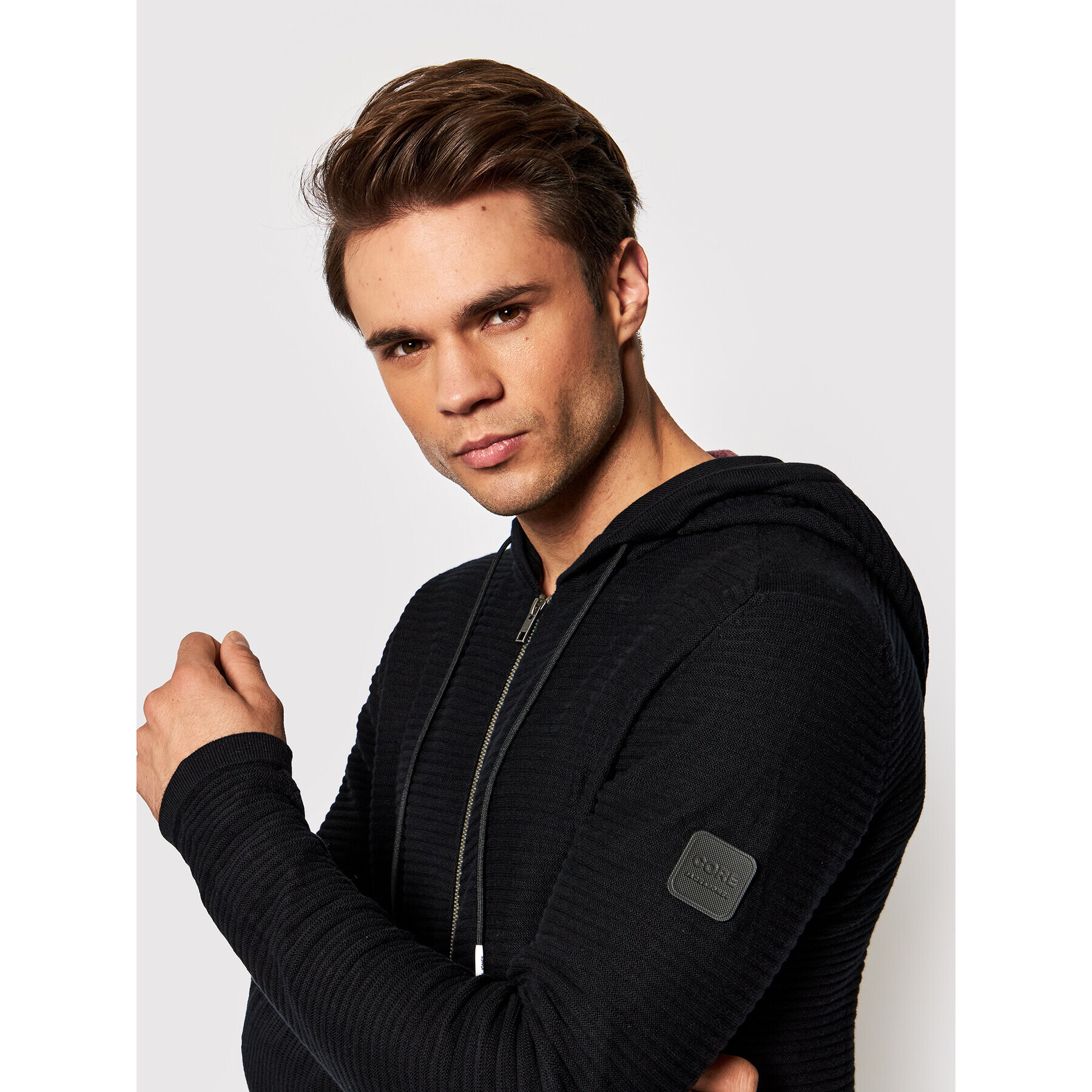 Jack&Jones Кардиган Tack 12197223 Черен Regular Fit - Pepit.bg