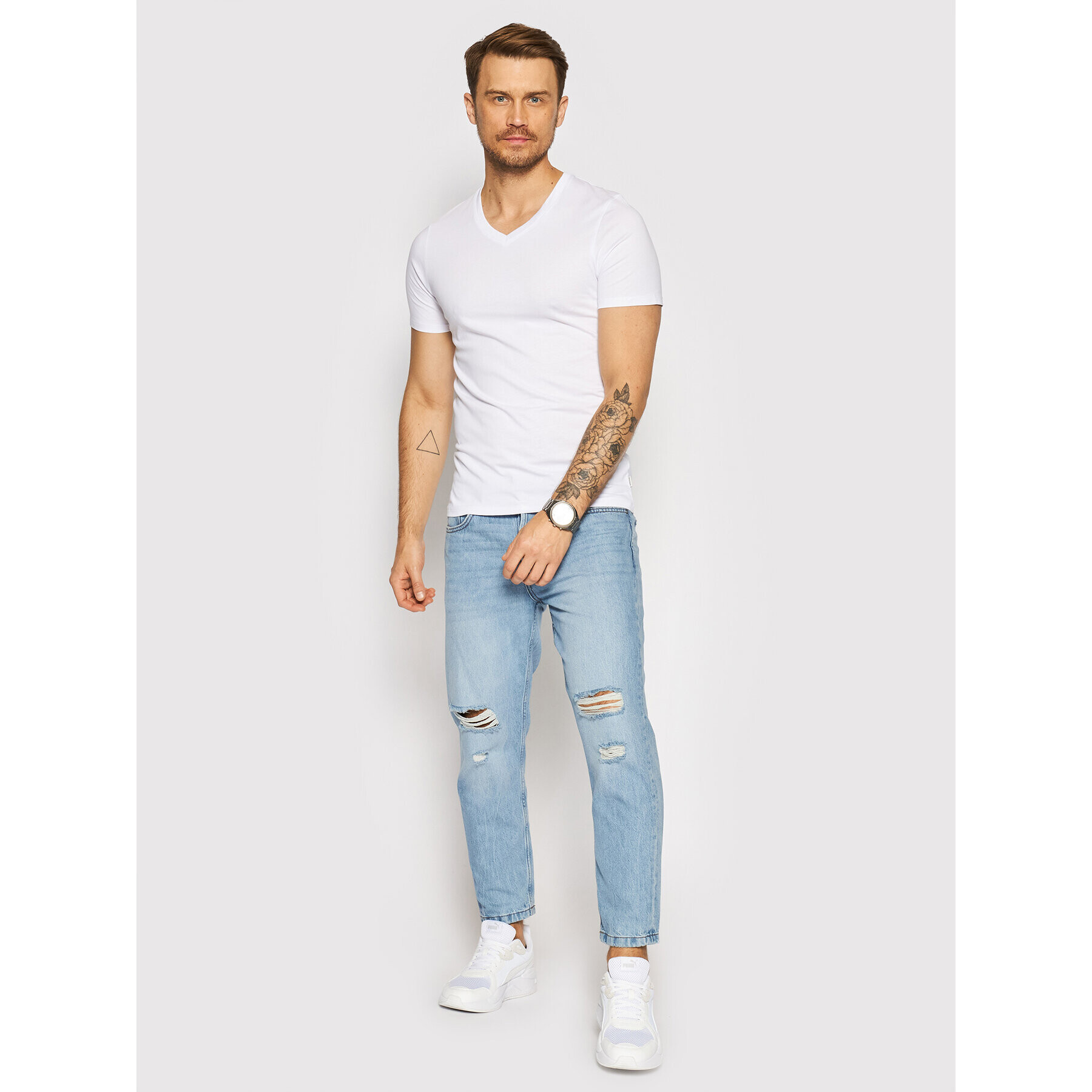 Jack&Jones Комплект 2 тишъртки Basic 12133914 Бял Regular Fit - Pepit.bg