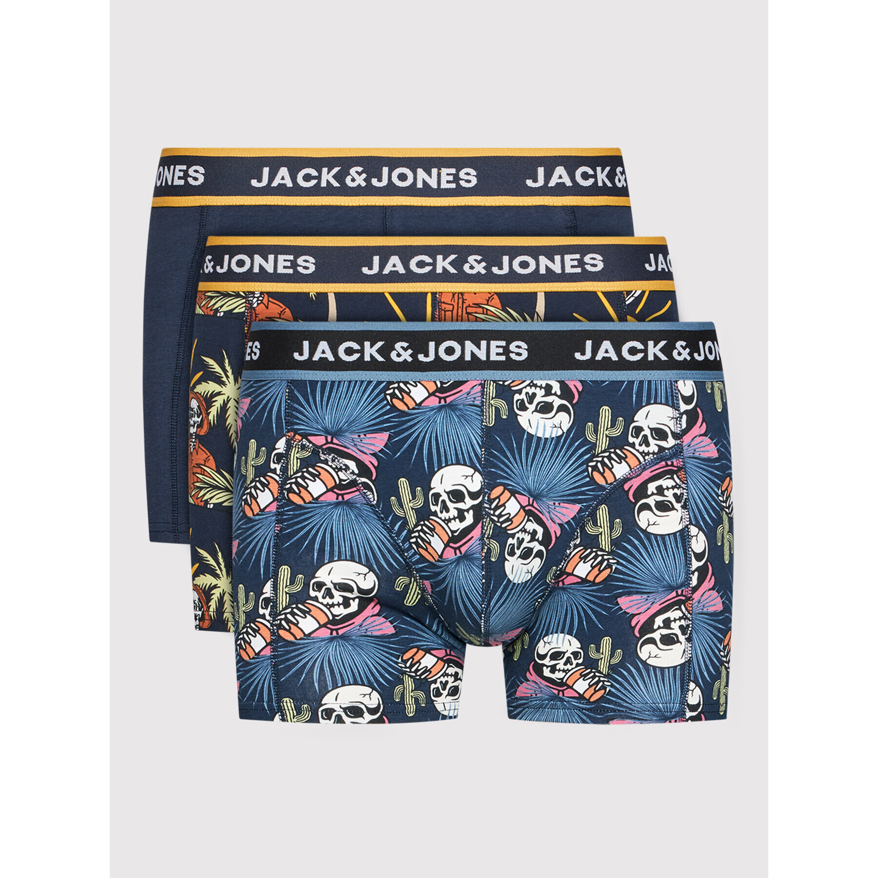 Jack&Jones Комплект 3 чифта боксерки 12198776 Тъмносин - Pepit.bg