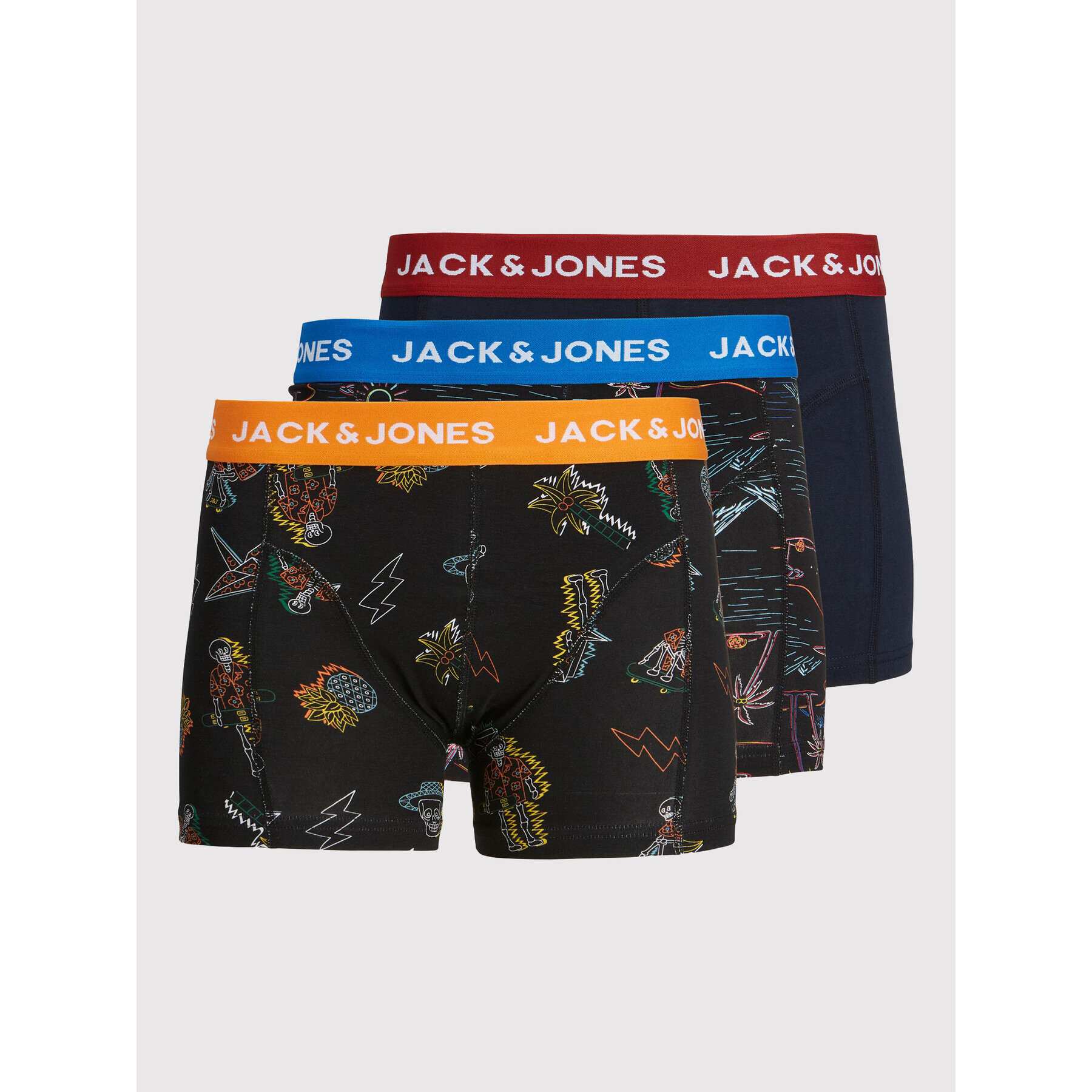 Jack&Jones Комплект 3 чифта боксерки Tattoo 12214586 Черен - Pepit.bg