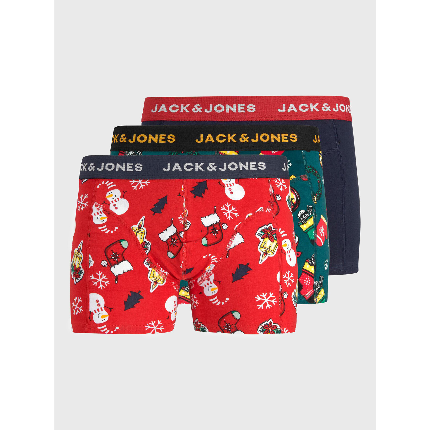 Jack&Jones Комплект 3 чифта боксерки Tom Xmas 12221971 Цветен - Pepit.bg