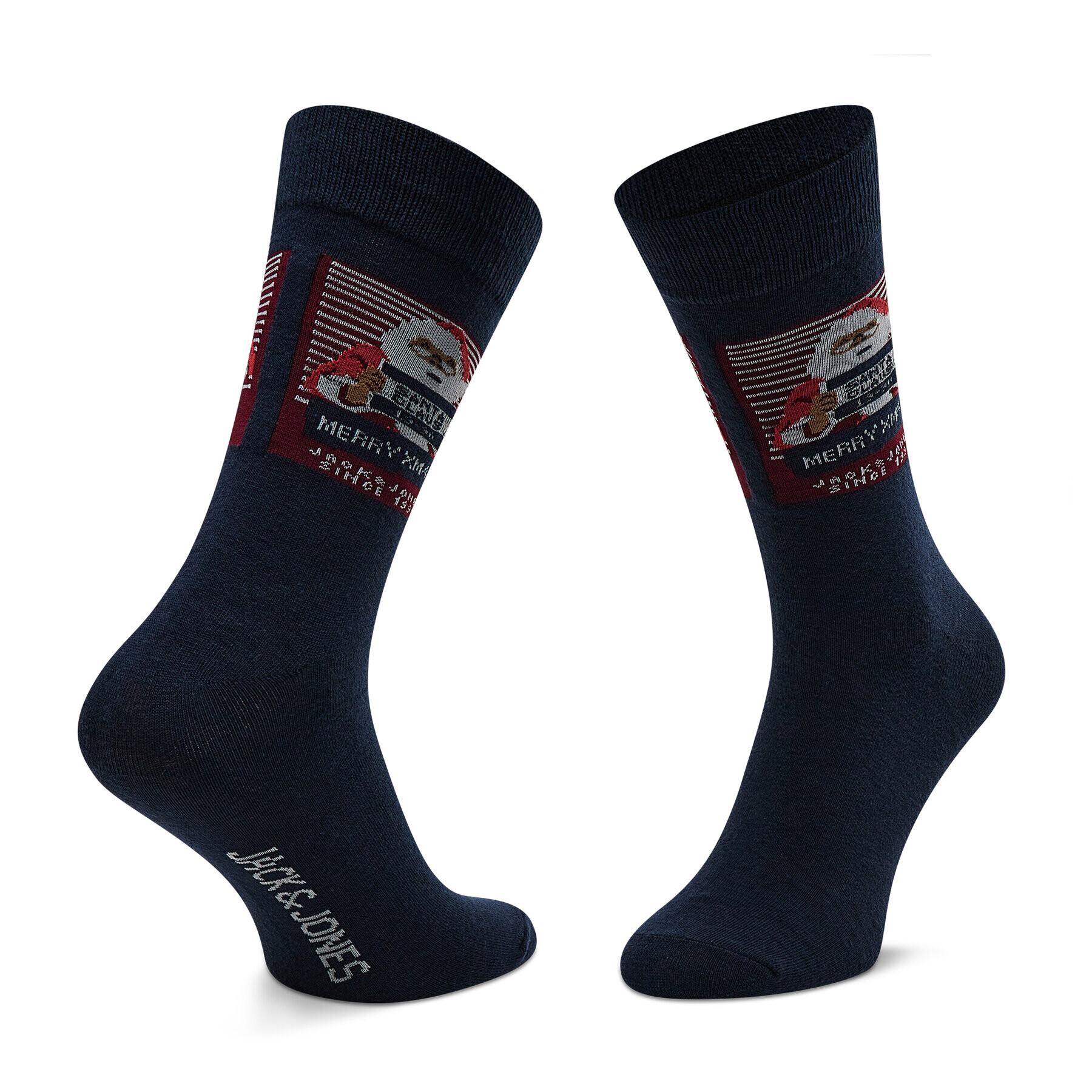 Jack&Jones Комплект 3 чифта дълги чорапи мъжки Jacsanta Claus Sock Giftbox 12198046 Черен - Pepit.bg