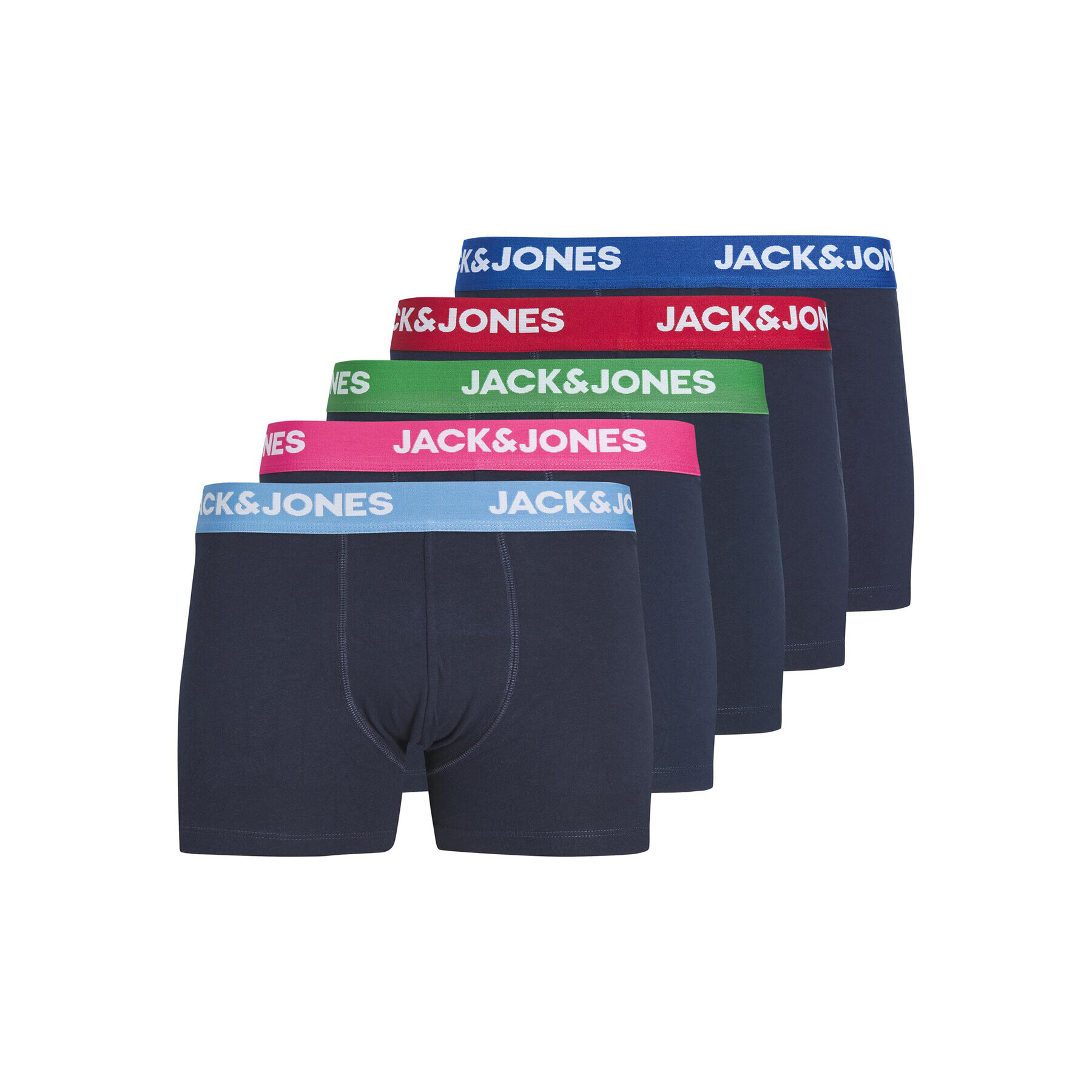 Jack&Jones Комплект 5 чифта боксери 12233490 Син - Pepit.bg