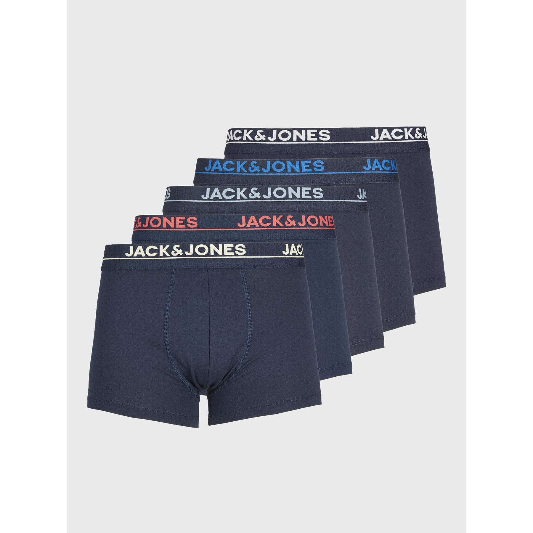 Jack&Jones Комплект 5 чифта боксери Davis 12227994 Тъмносин - Pepit.bg