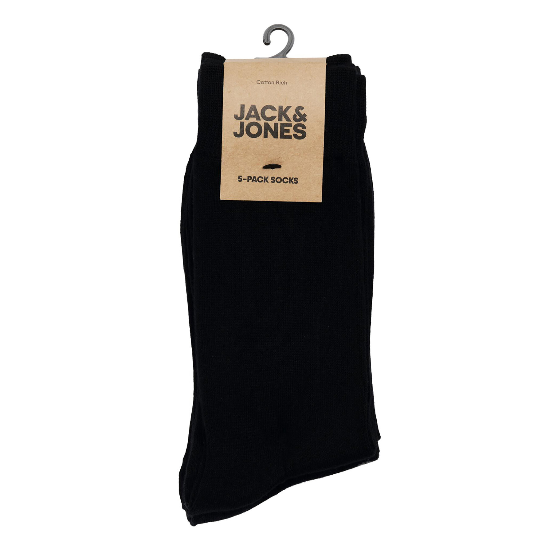 Jack&Jones Комплект 5 чифта дълги чорапи мъжки 12198027 Черен - Pepit.bg