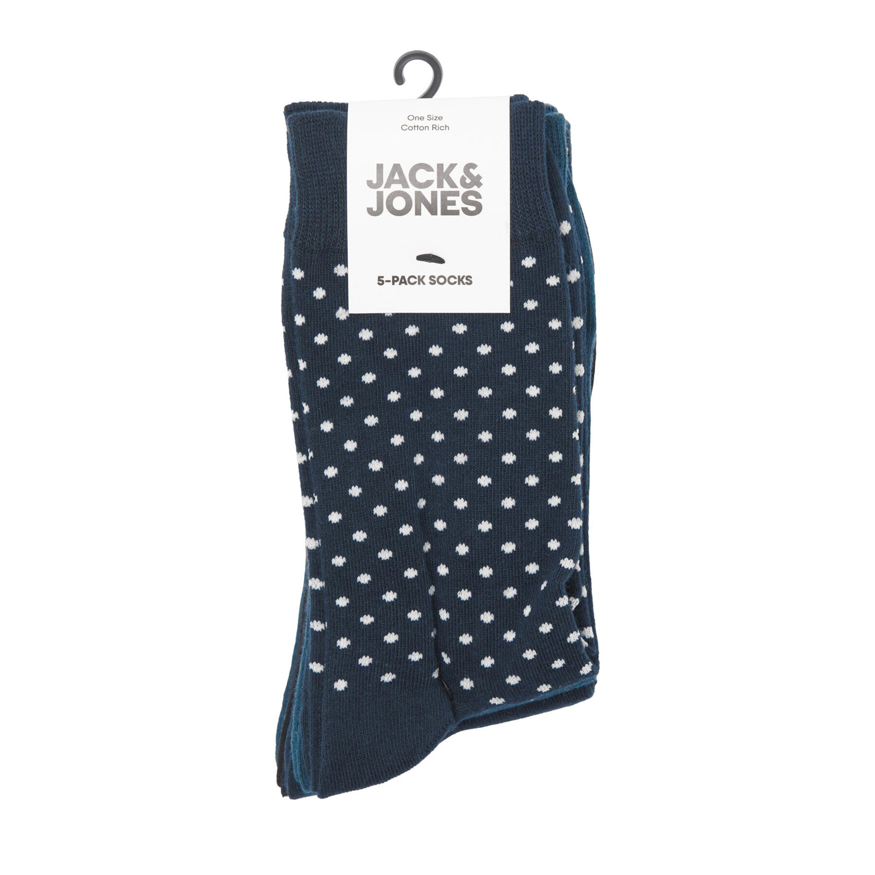 Jack&Jones Комплект 5 чифта дълги чорапи мъжки 12237452 Син - Pepit.bg