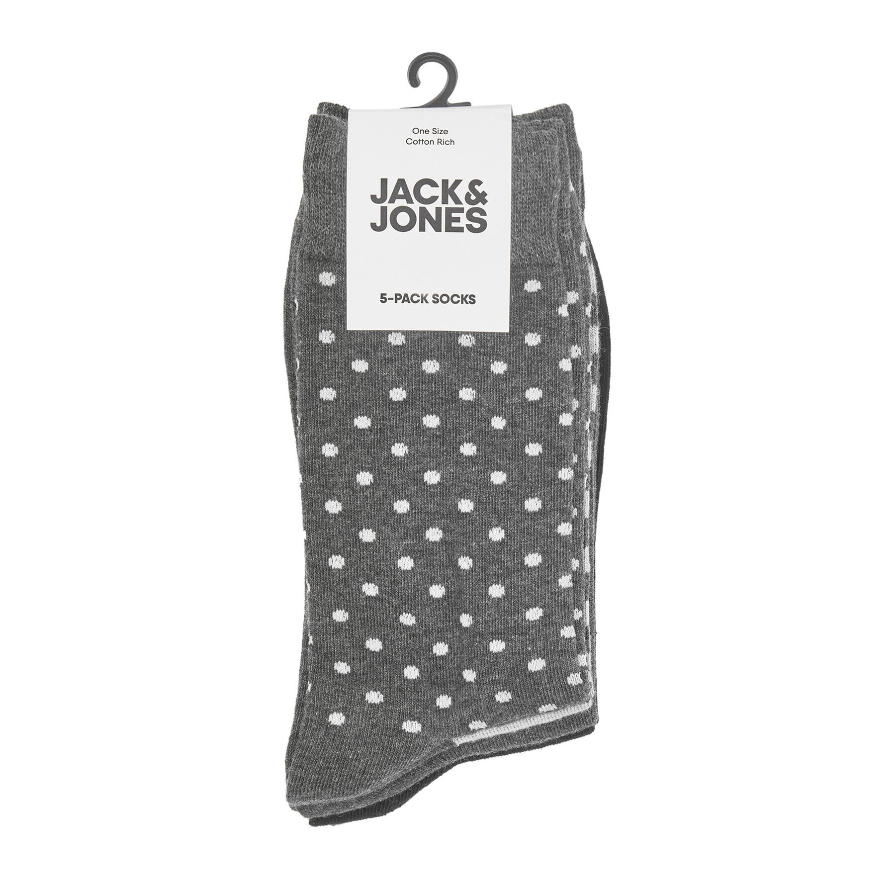 Jack&Jones Комплект 5 чифта дълги чорапи мъжки Gover 12228611 Сив - Pepit.bg