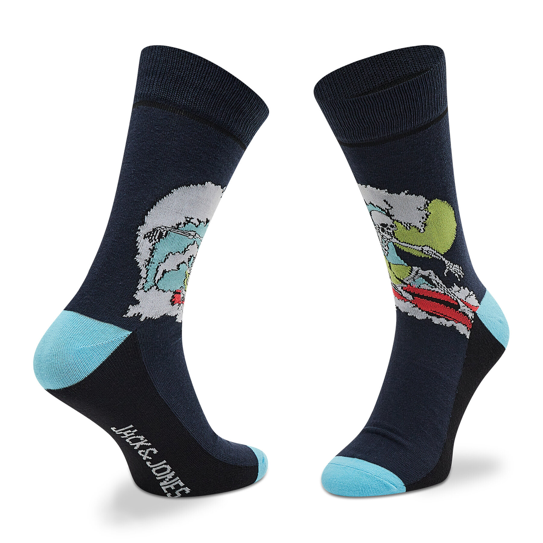 Jack&Jones Комплект 5 чифта дълги чорапи мъжки Jacwave Skull Sock 12205322 r.OS Тъмносин - Pepit.bg