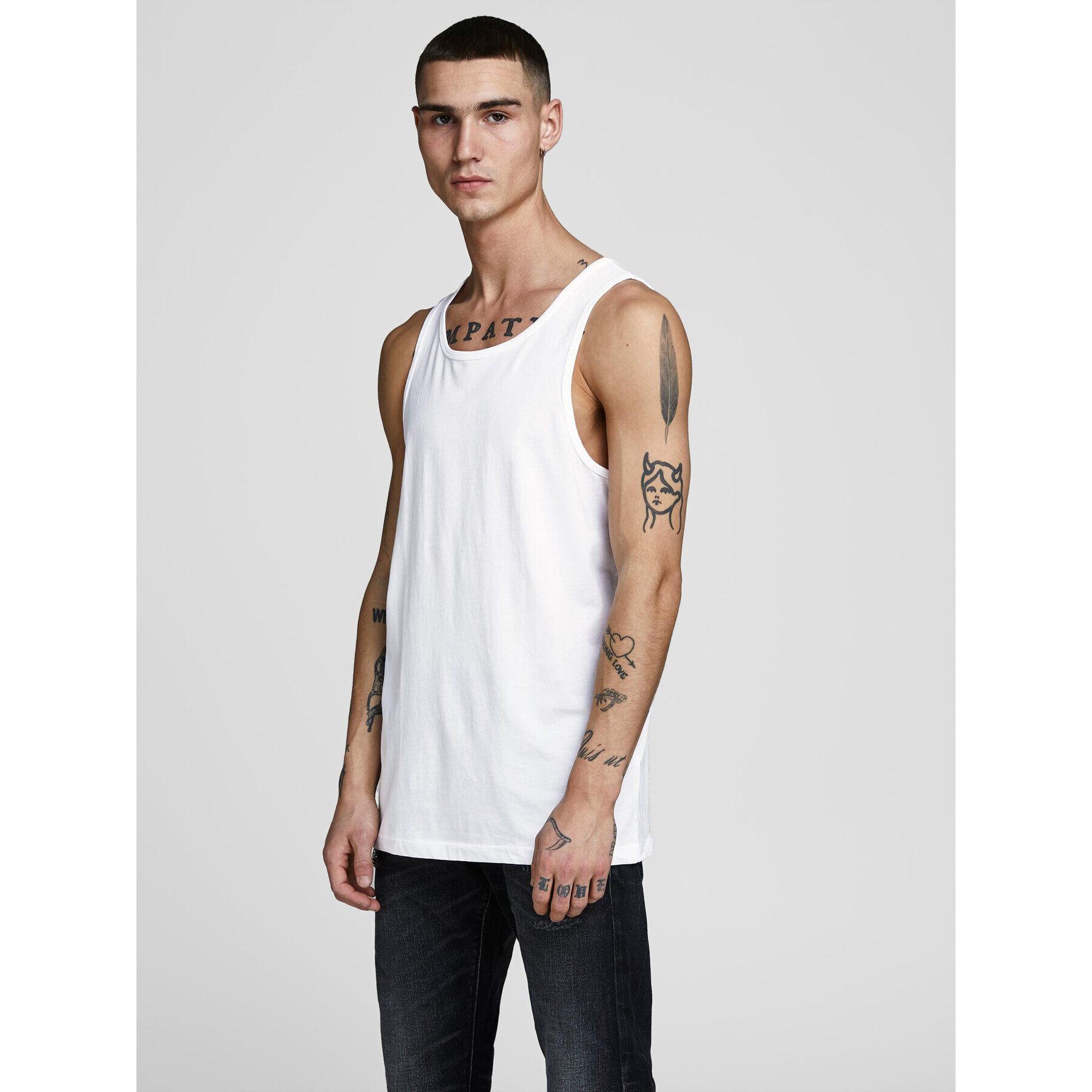 Jack&Jones Комплект от 2 броя топове Basic 12133910 Бял Regular Fit - Pepit.bg