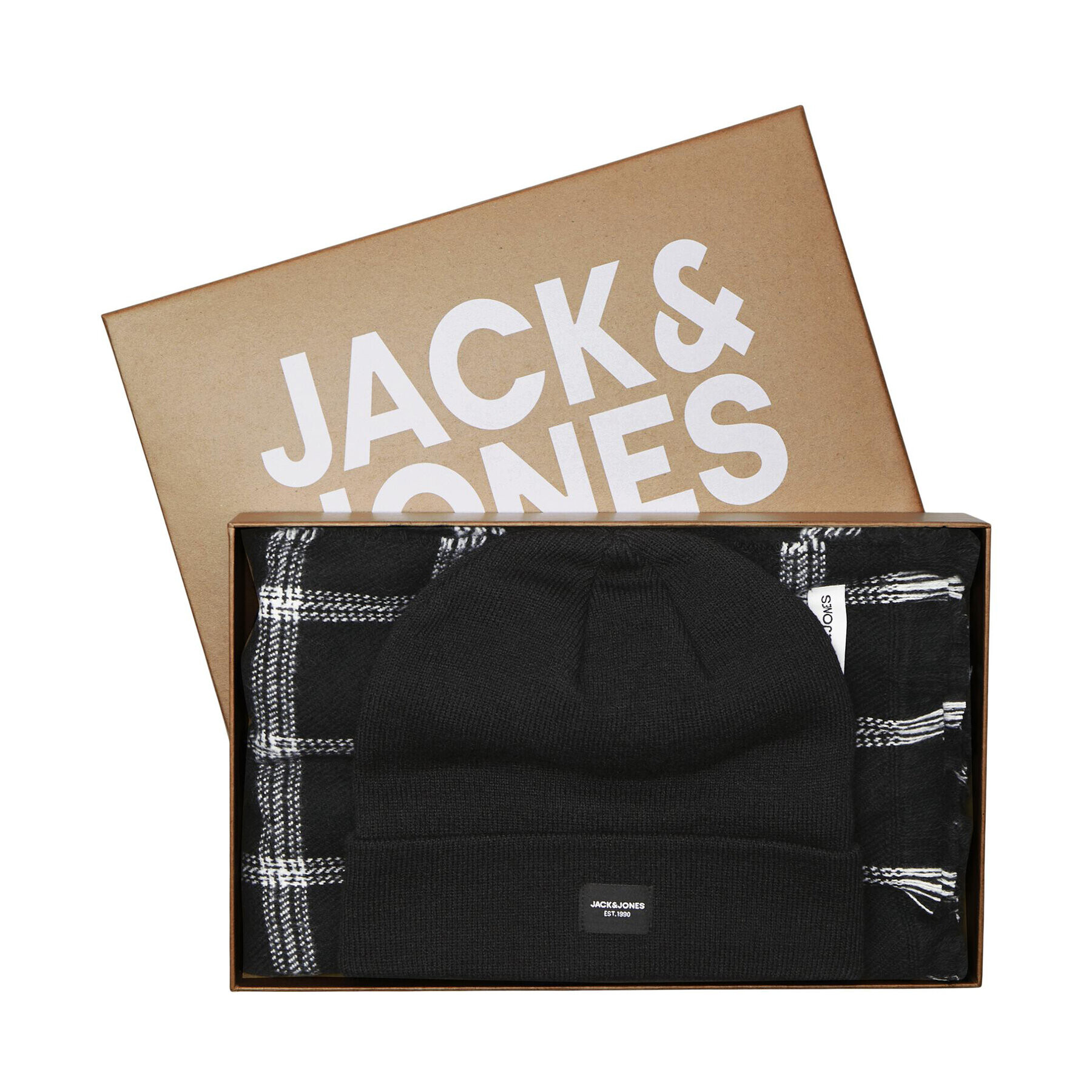 Jack&Jones Комплект шал и шапка 12197780 Сив - Pepit.bg