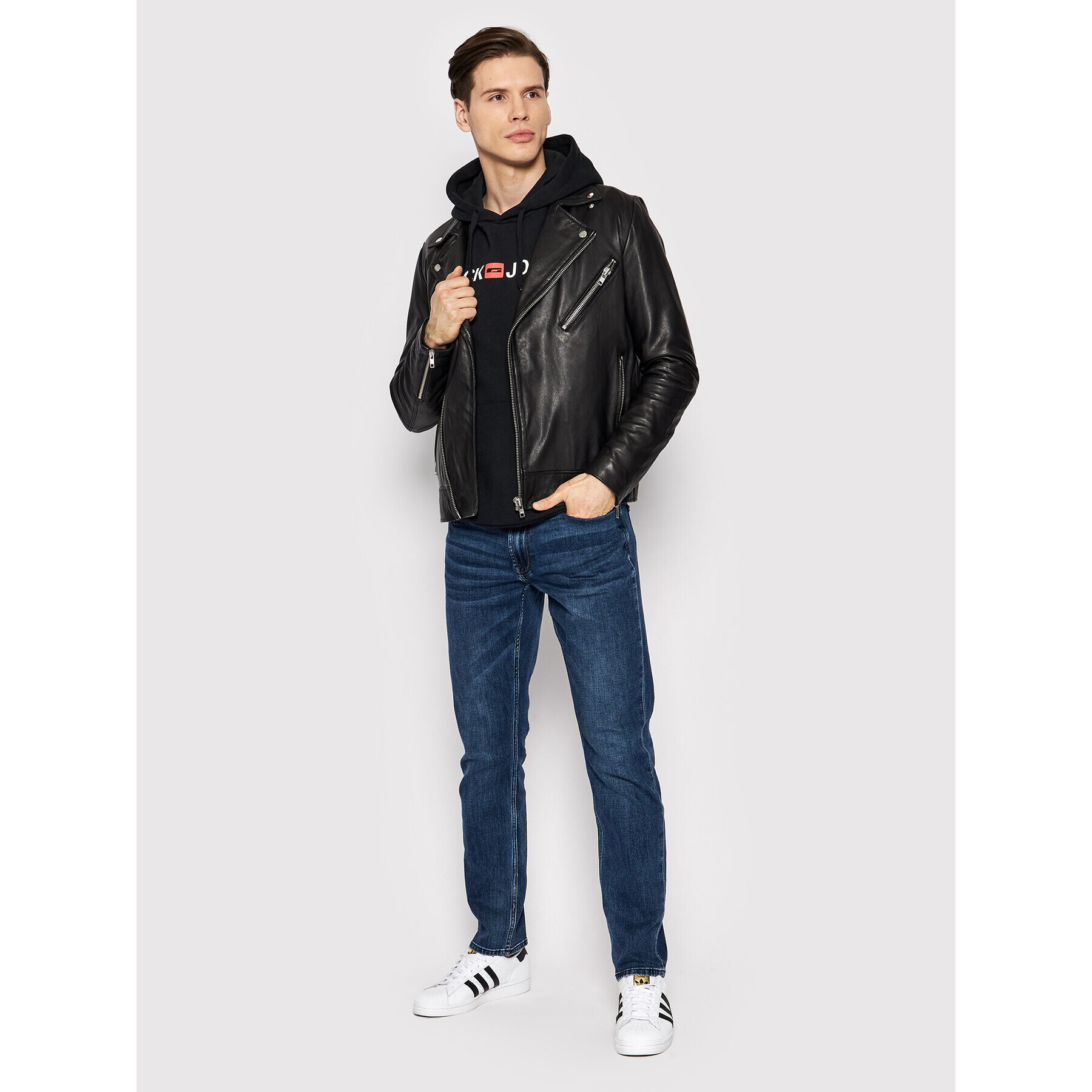 Jack&Jones PREMIUM Кожено яке Packo 12203331 Черен Regular Fit - Pepit.bg