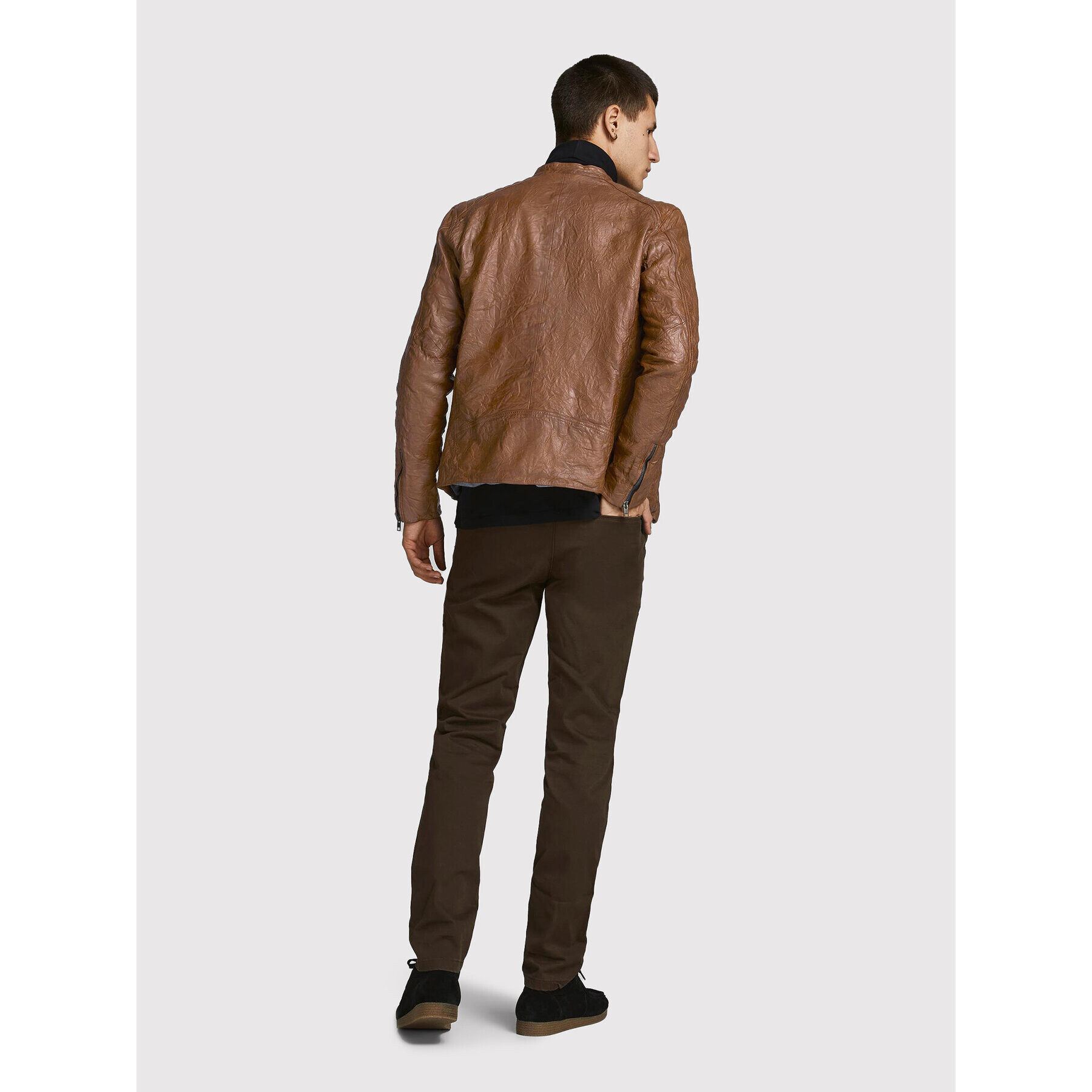Jack&Jones Кожено яке Joel 12191012 Кафяв Regular Fit - Pepit.bg