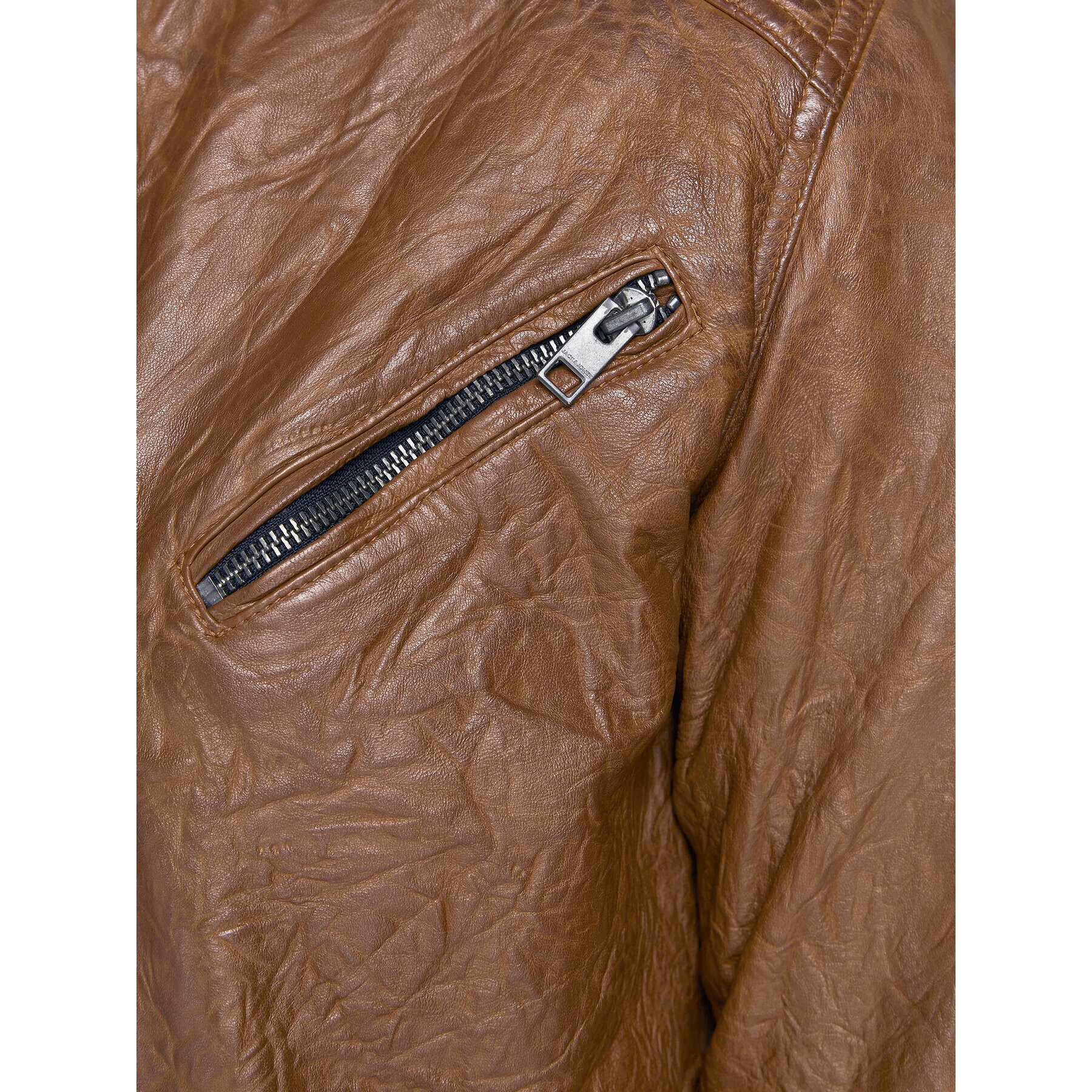 Jack&Jones Кожено яке Joel 12191012 Кафяв Regular Fit - Pepit.bg