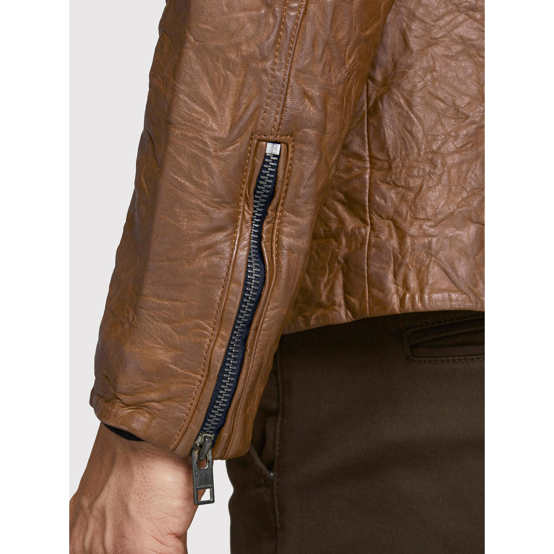 Jack&Jones Кожено яке Joel 12191012 Кафяв Regular Fit - Pepit.bg