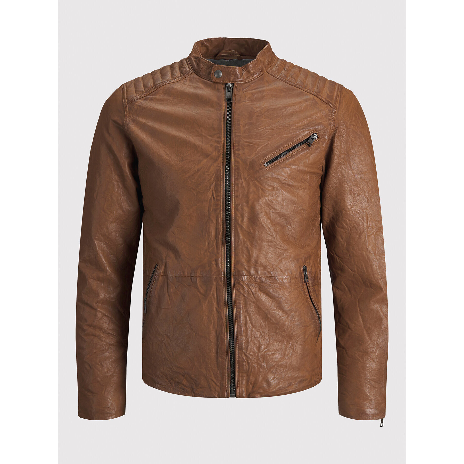 Jack&Jones Кожено яке Joel 12191012 Кафяв Regular Fit - Pepit.bg