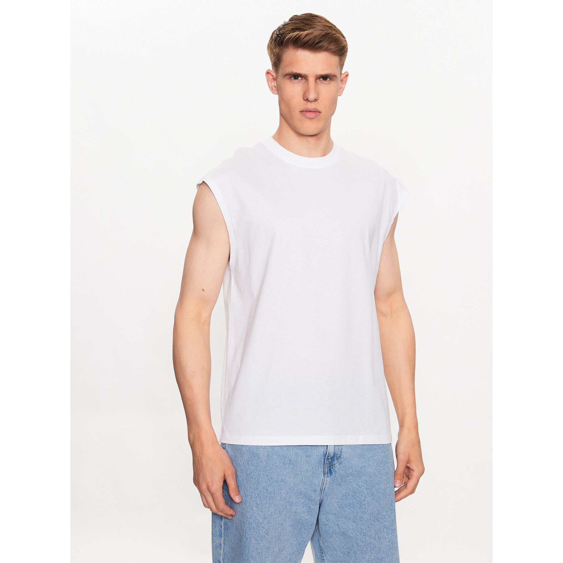 Jack&Jones Мъжки топ Brink 12210055 Бял Loose Fit - Pepit.bg