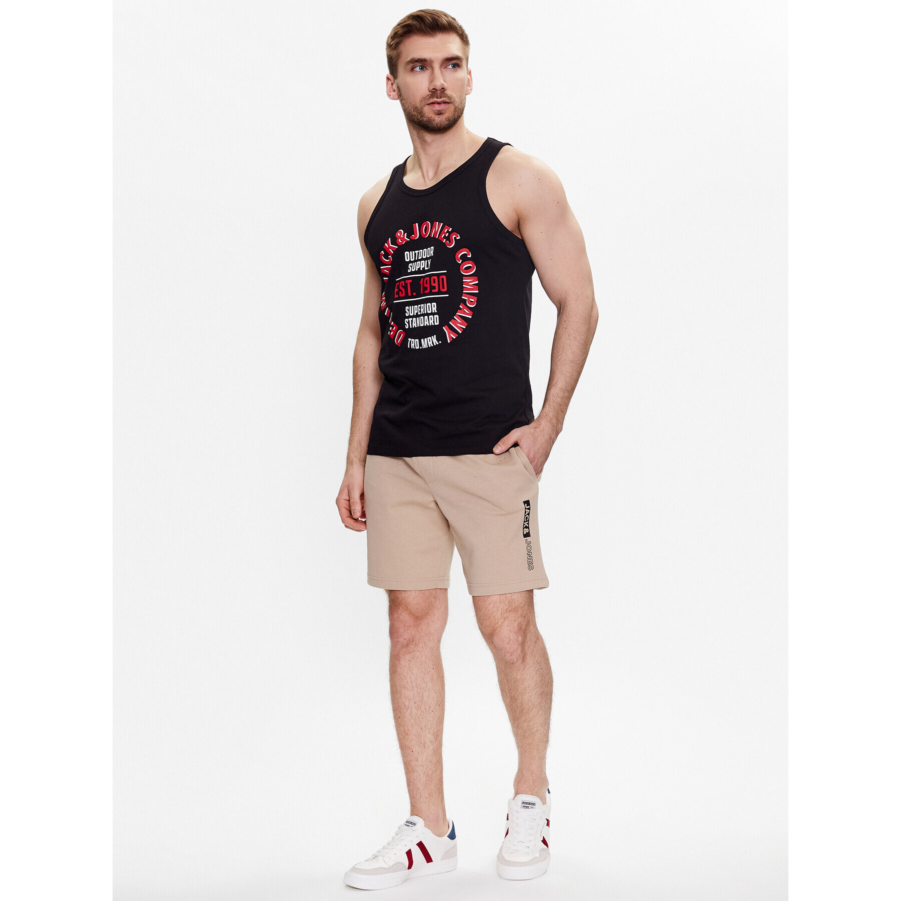 Jack&Jones Мъжки топ 12222337 Черен Regular Fit - Pepit.bg