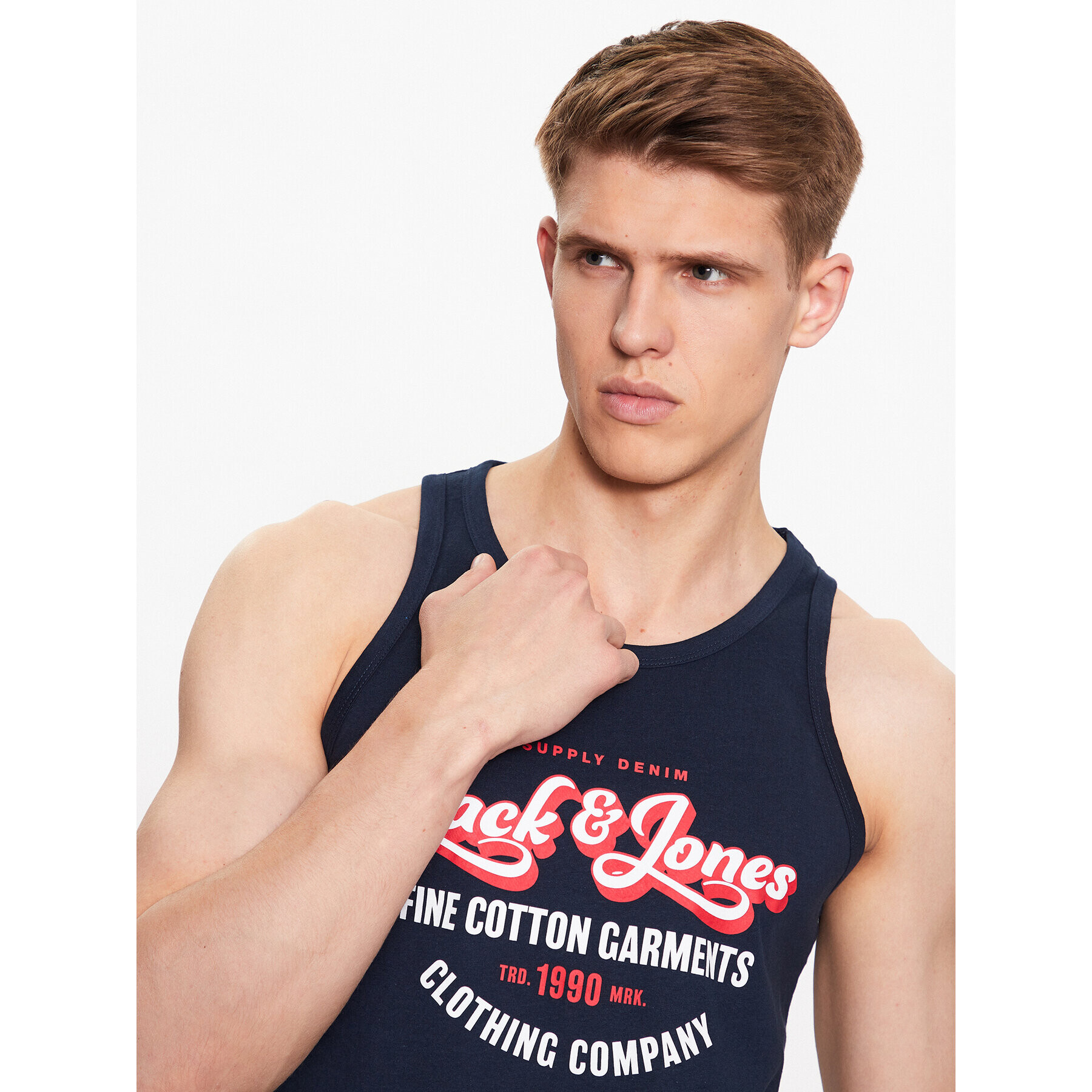 Jack&Jones Мъжки топ 12222337 Тъмносин Regular Fit - Pepit.bg