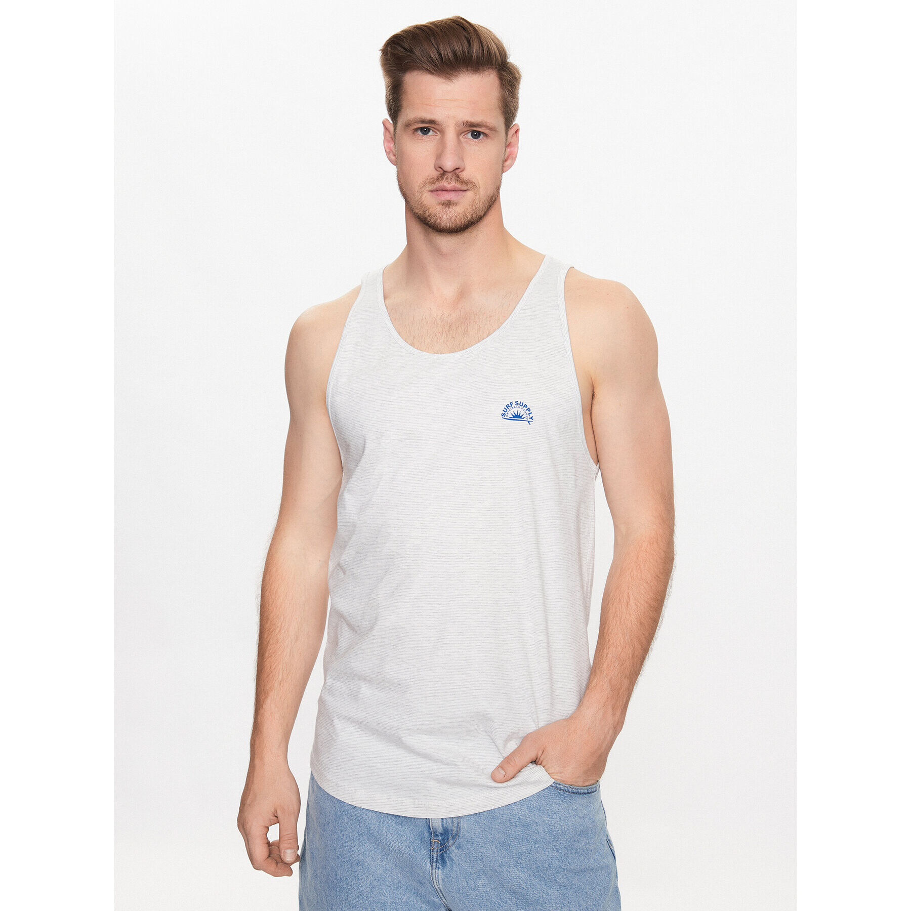 Jack&Jones Мъжки топ Tulum 12234252 Бял Standard Fit - Pepit.bg