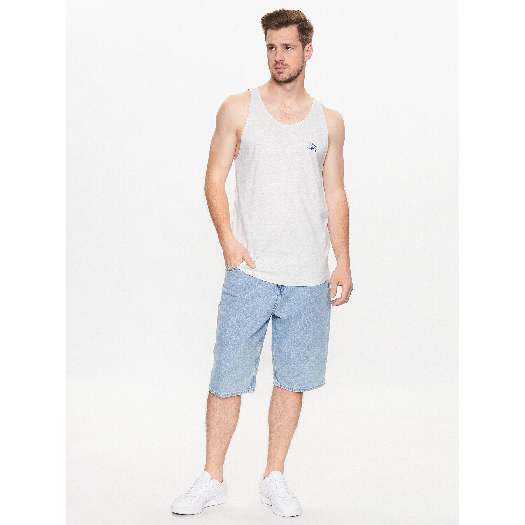 Jack&Jones Мъжки топ Tulum 12234252 Бял Standard Fit - Pepit.bg
