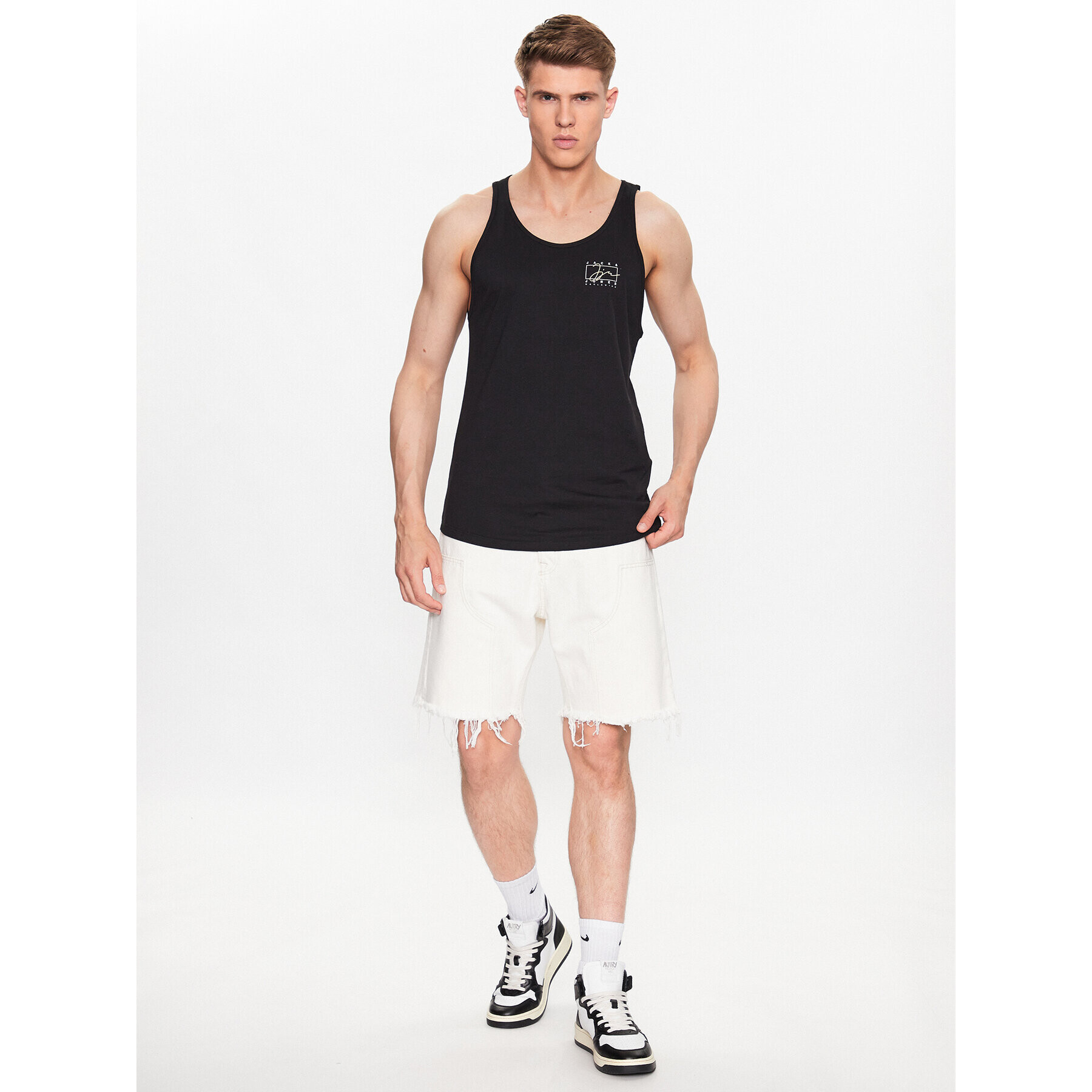 Jack&Jones Мъжки топ Splash 12235520 Черен Standard Fit - Pepit.bg