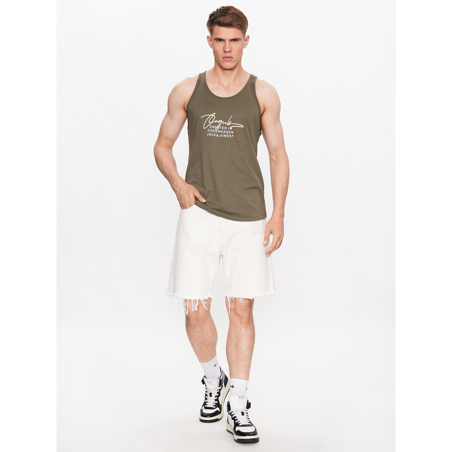 Jack&Jones Мъжки топ Splash 12235520 Зелен Standard Fit - Pepit.bg