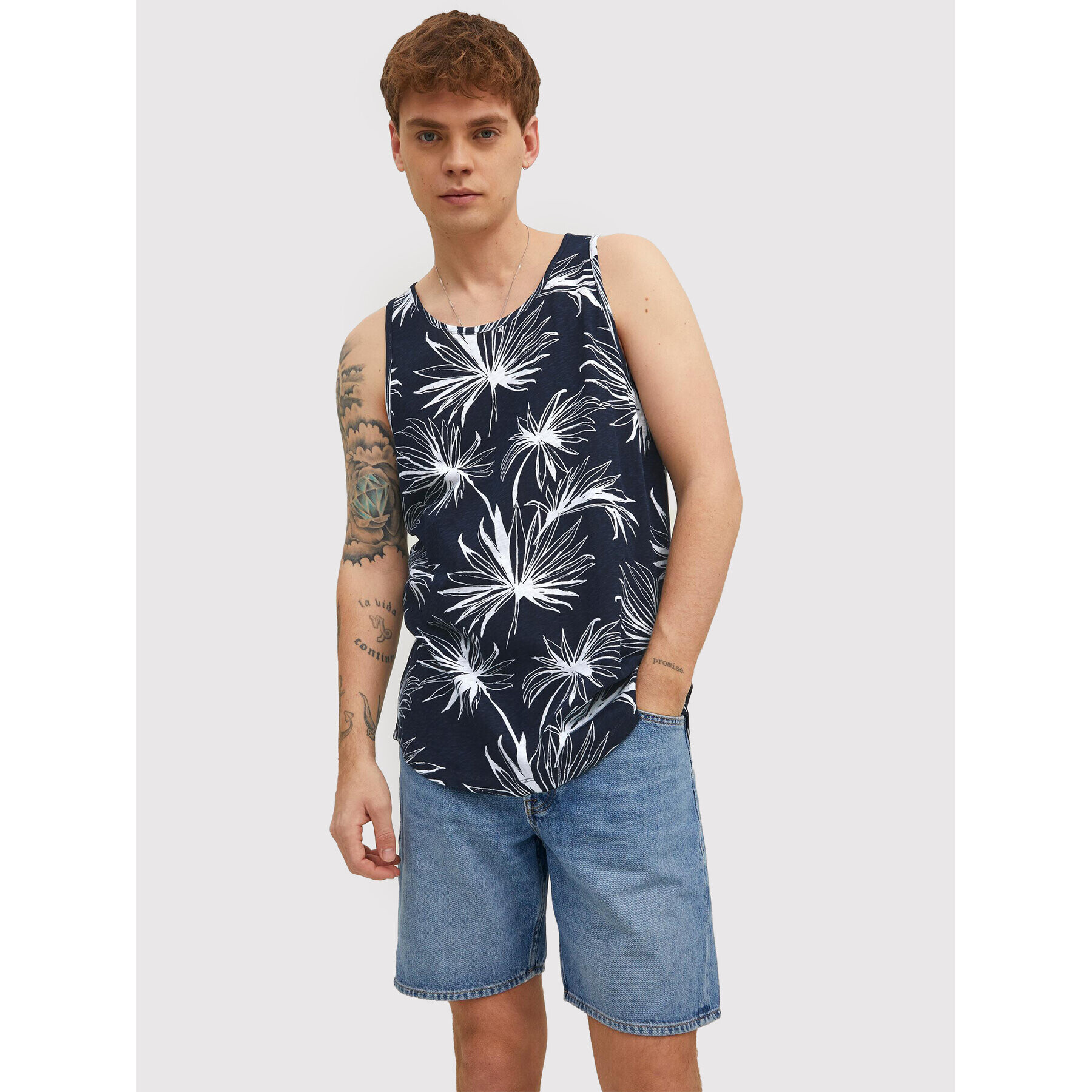 Jack&Jones Мъжки топ Breezy 12209638 Тъмносин Regular Fit - Pepit.bg