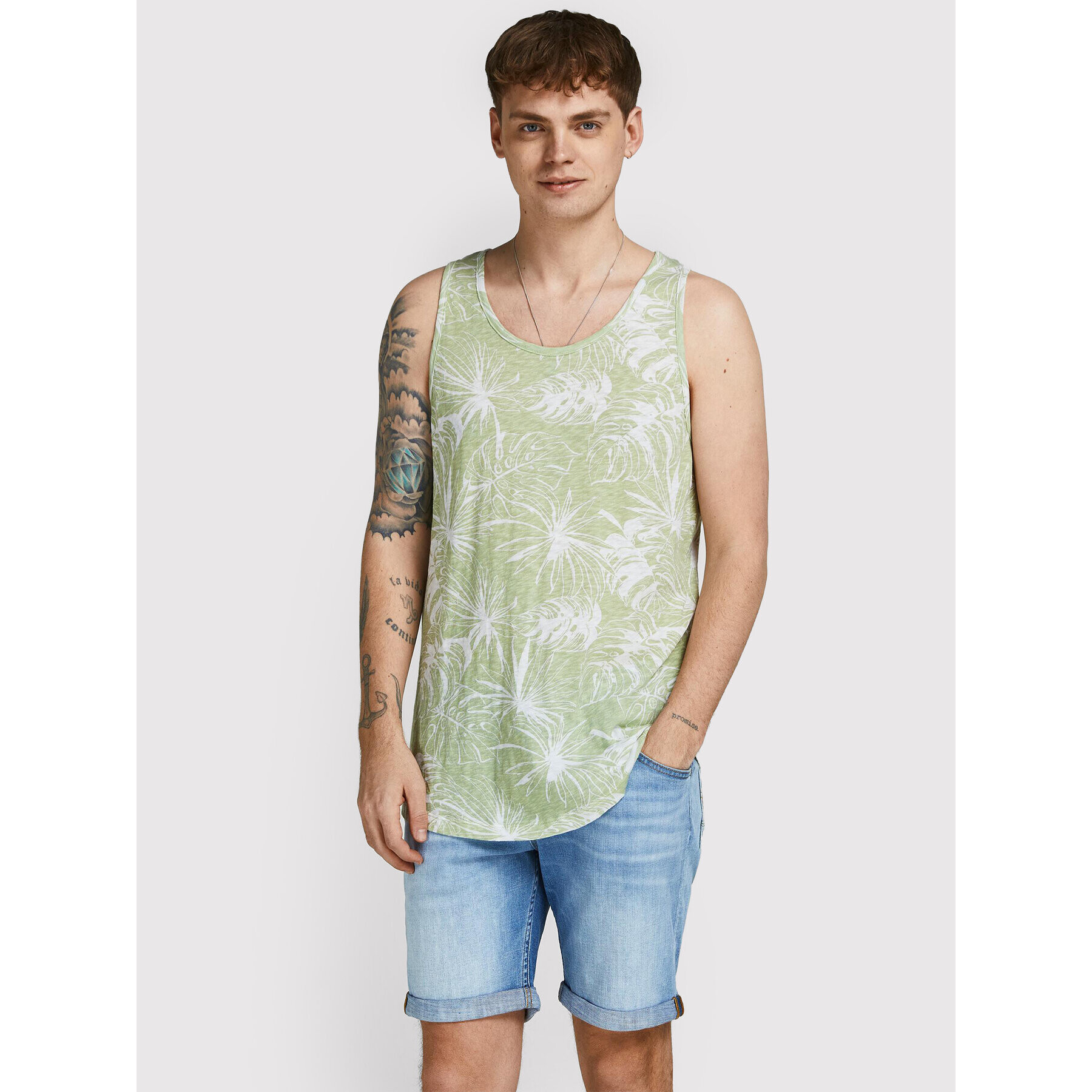 Jack&Jones Мъжки топ Brezzy 12209638 Зелен Regular Fit - Pepit.bg