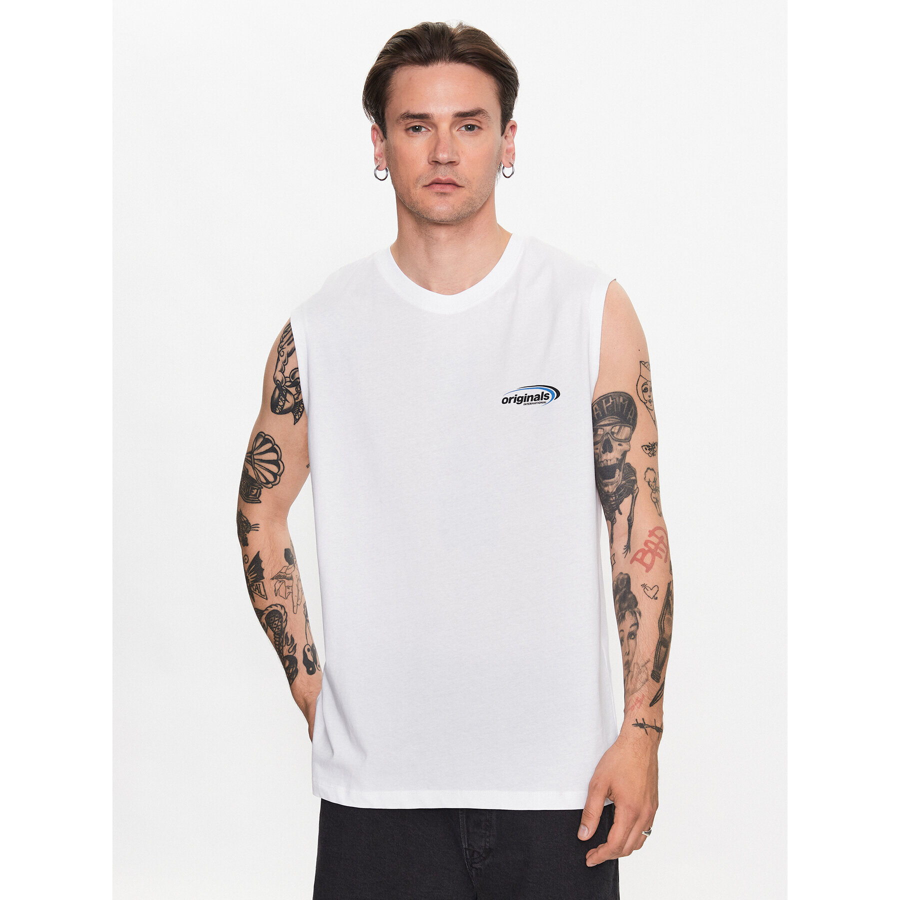 Jack&Jones Мъжки топ Brink 12234813 Бял Loose Fit - Pepit.bg