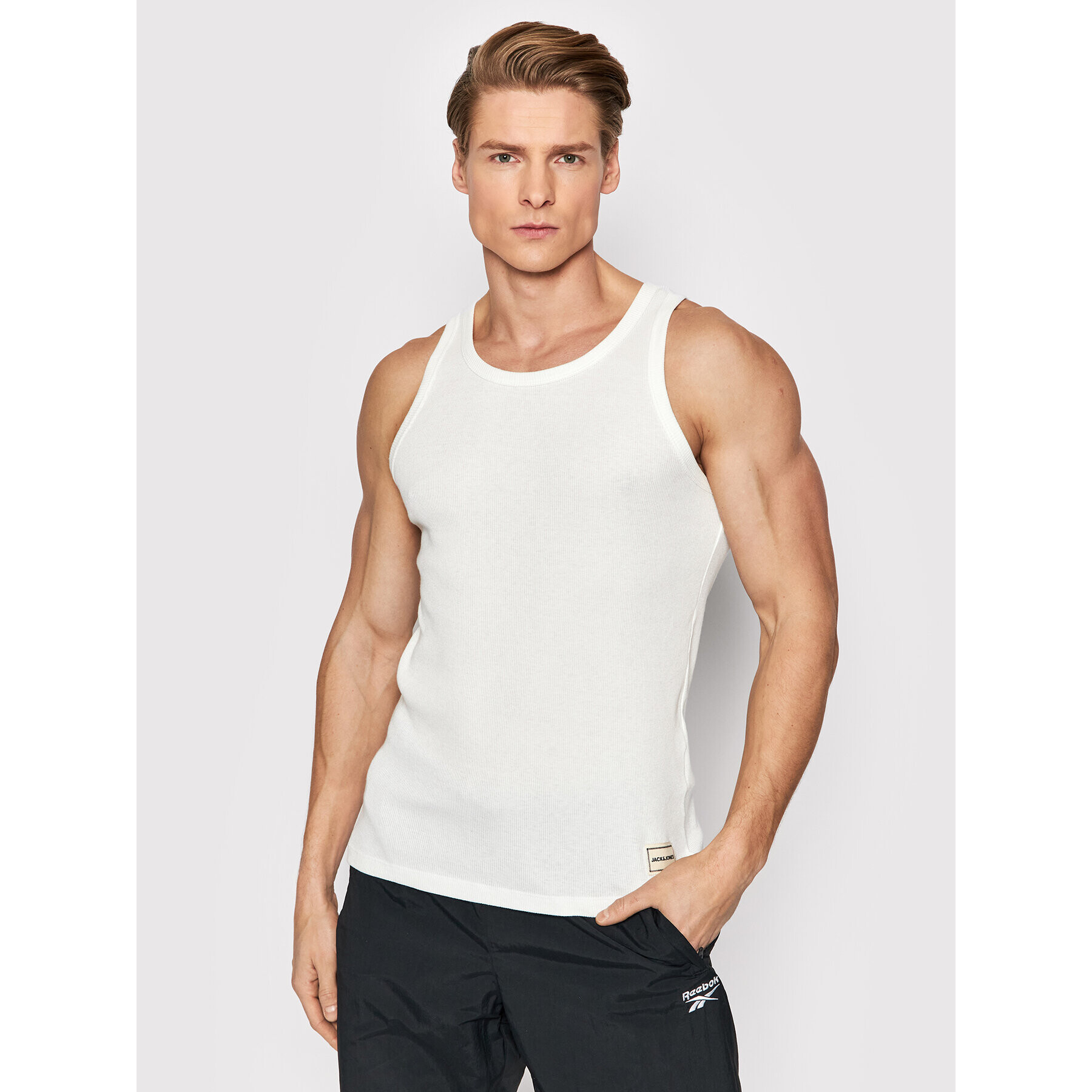 Jack&Jones Мъжки топ Henrik Henley 12206127 Бял Regular Fit - Pepit.bg