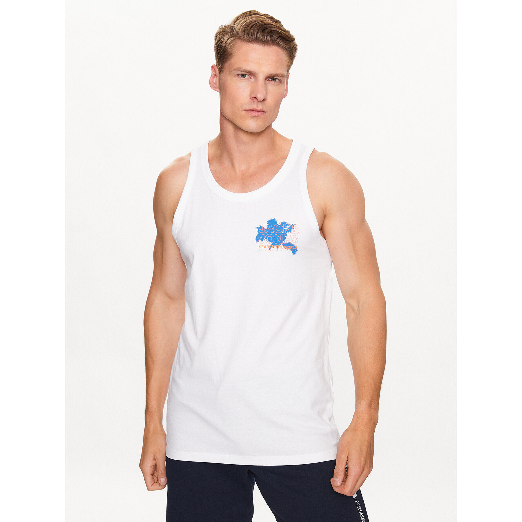 Jack&Jones Мъжки топ Marina 12233601 Бял Standard Fit - Pepit.bg