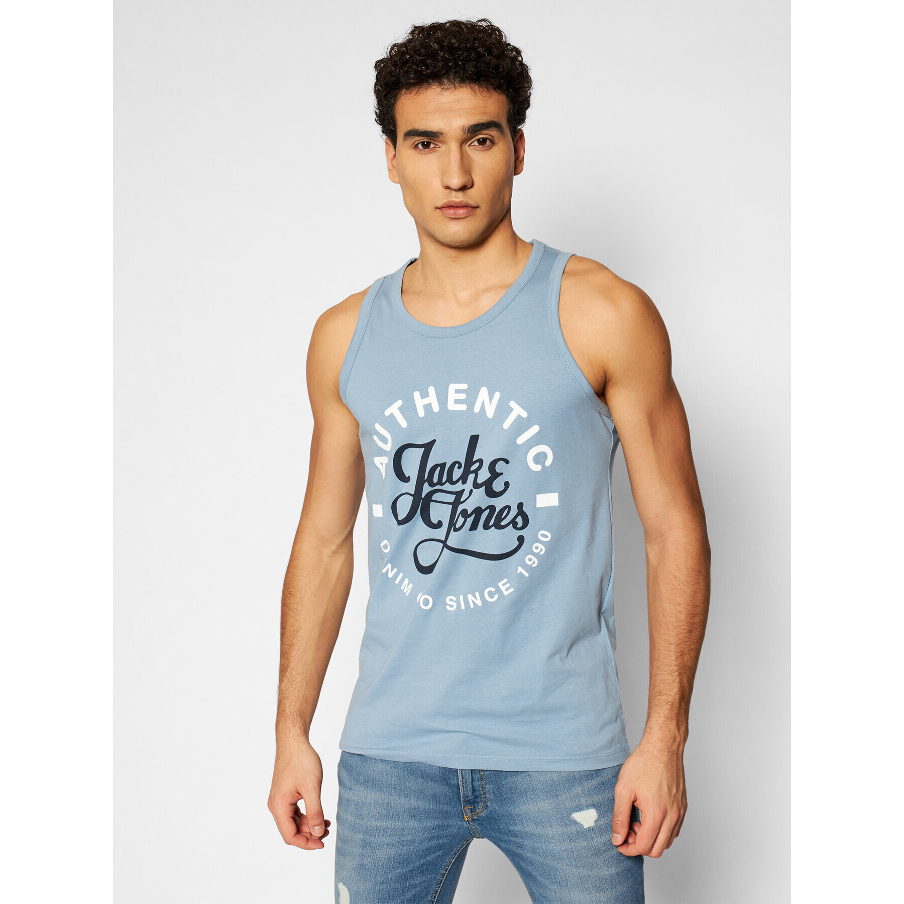 Jack&Jones Мъжки топ Moon 12182341 Син Regular Fit - Pepit.bg