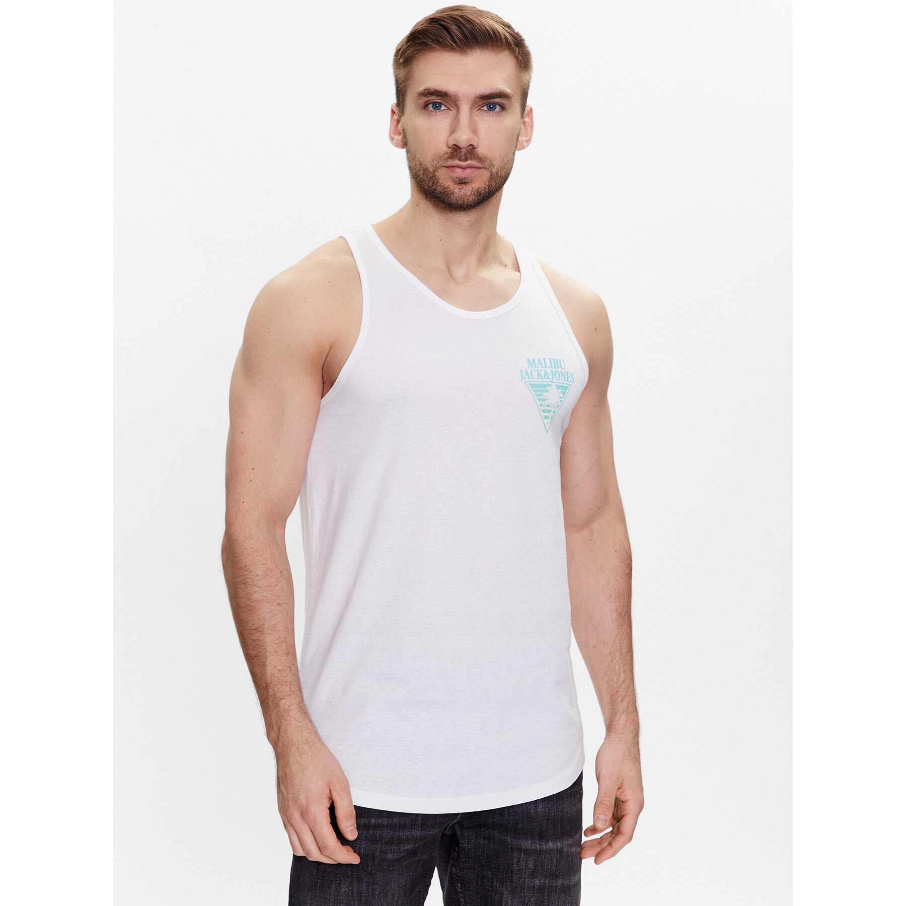 Jack&Jones Мъжки топ Palma 12234269 Бял Standard Fit - Pepit.bg