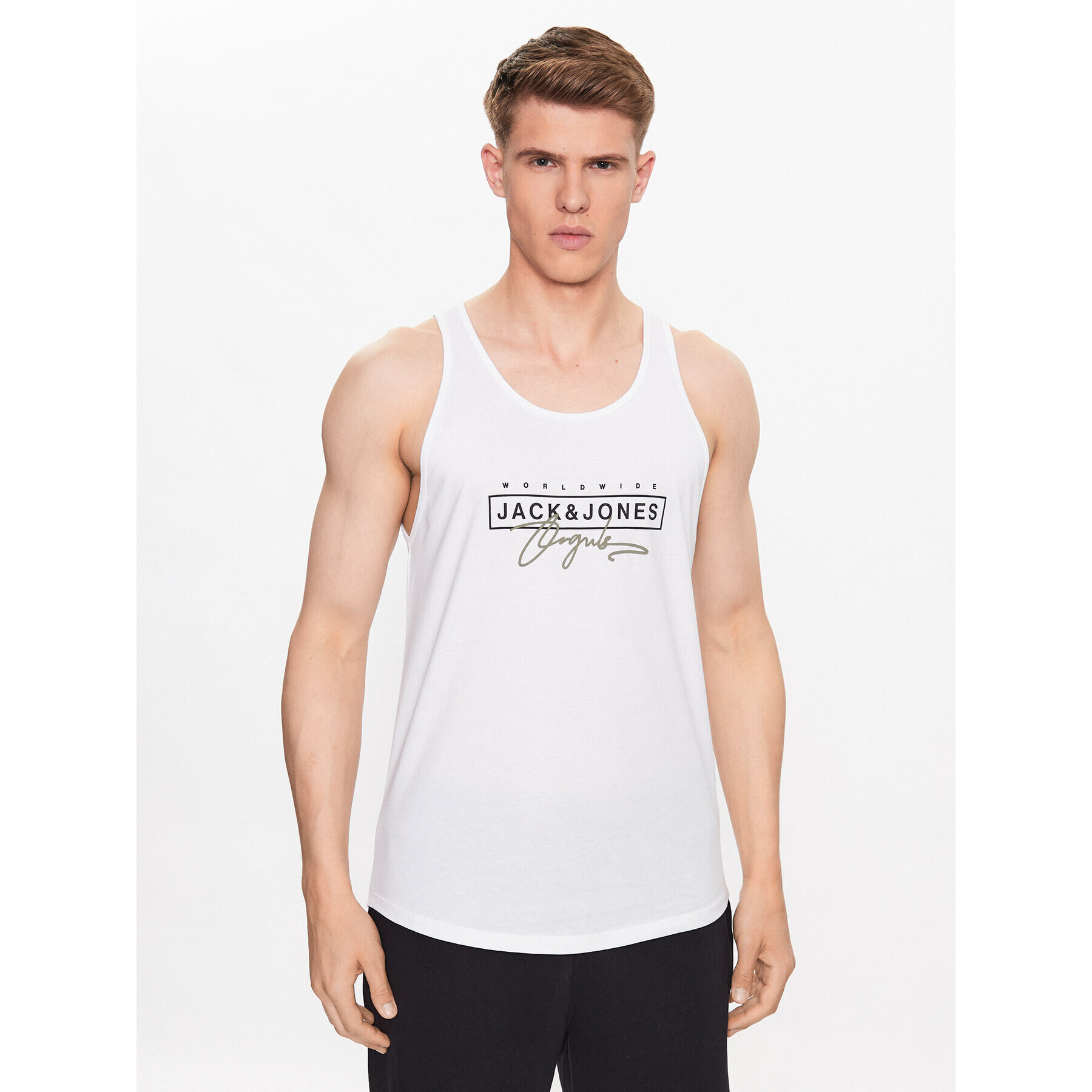 Jack&Jones Мъжки топ Splash 12235520 Бял Standard Fit - Pepit.bg