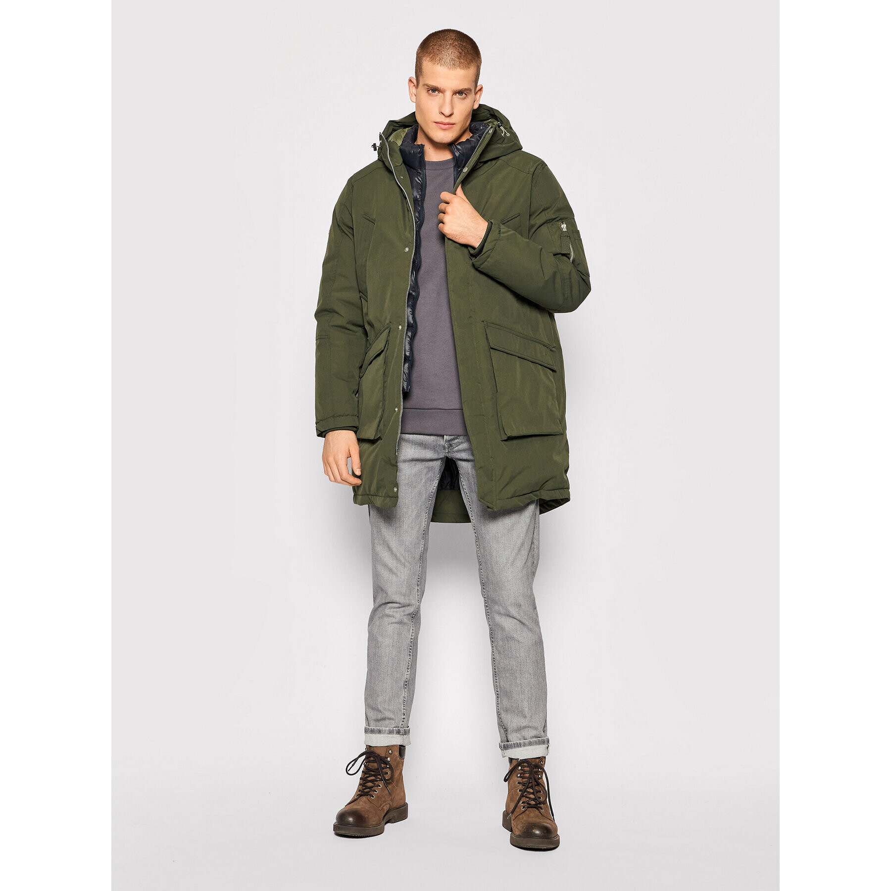 Jack&Jones Парка Terrazzo 12192668 Зелен Regular Fit - Pepit.bg