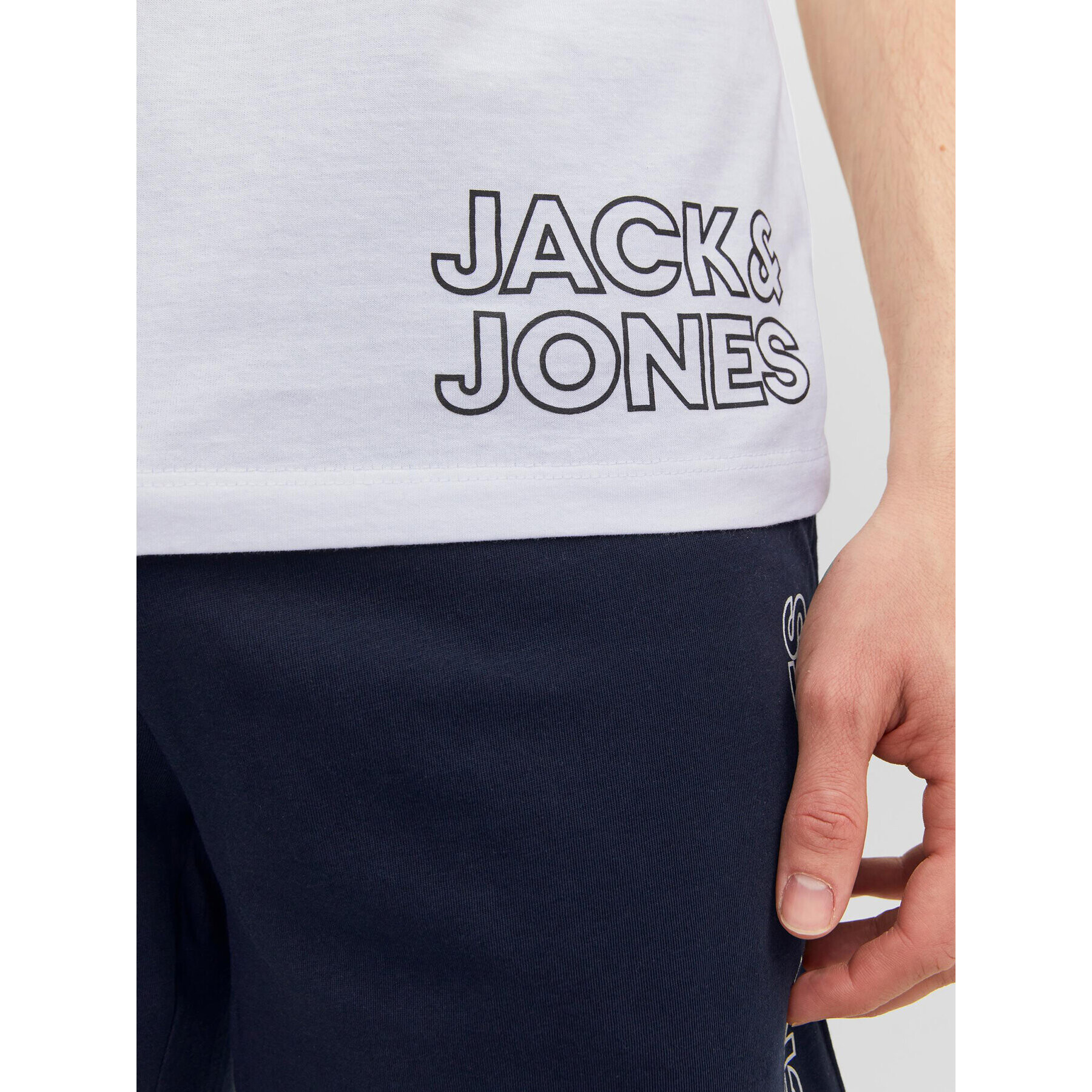 Jack&Jones Пижама 12245905 Бял Standard Fit - Pepit.bg